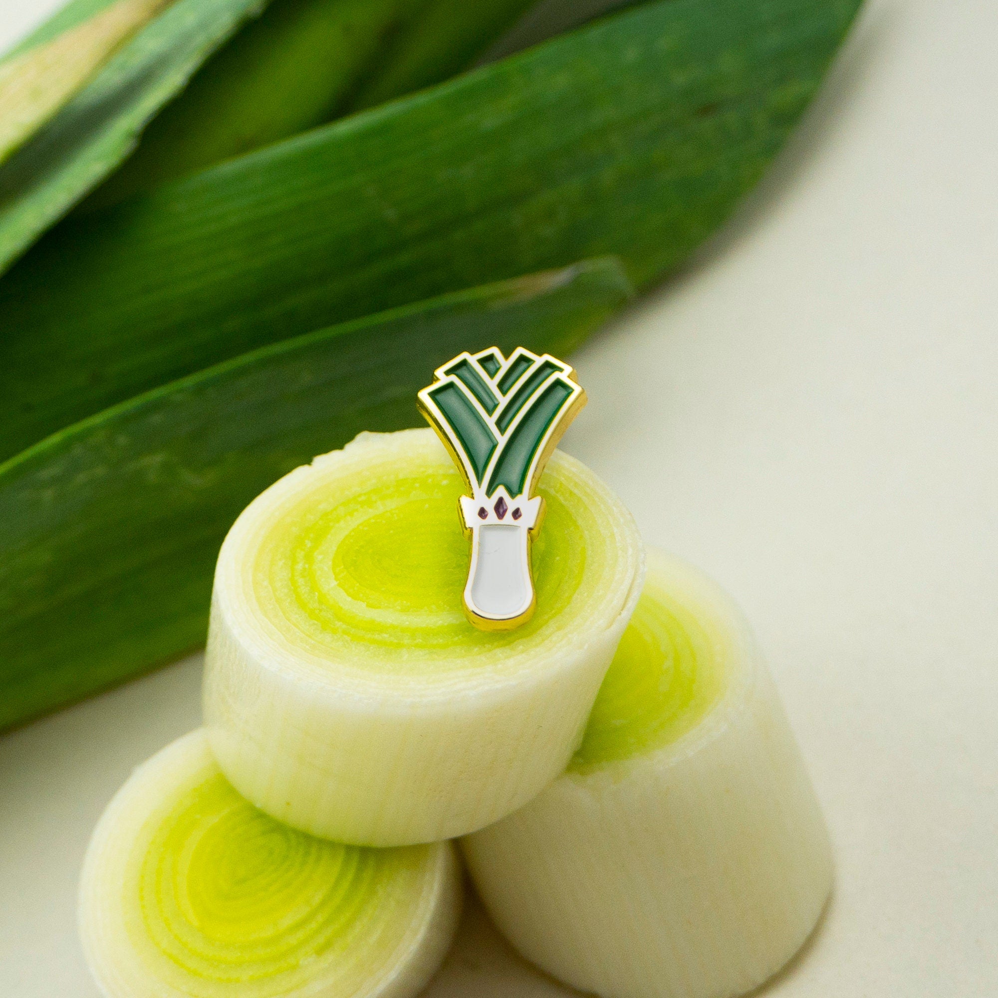 Leek King Enamel Pin