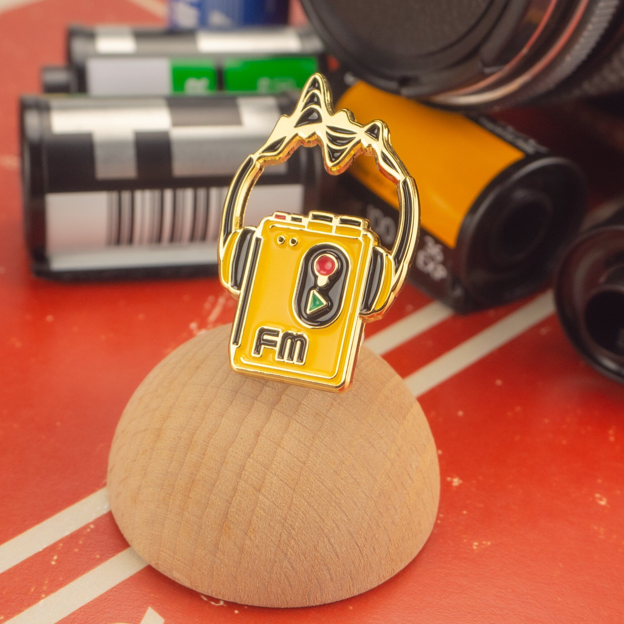 Yellow Walkman Enamel Pin