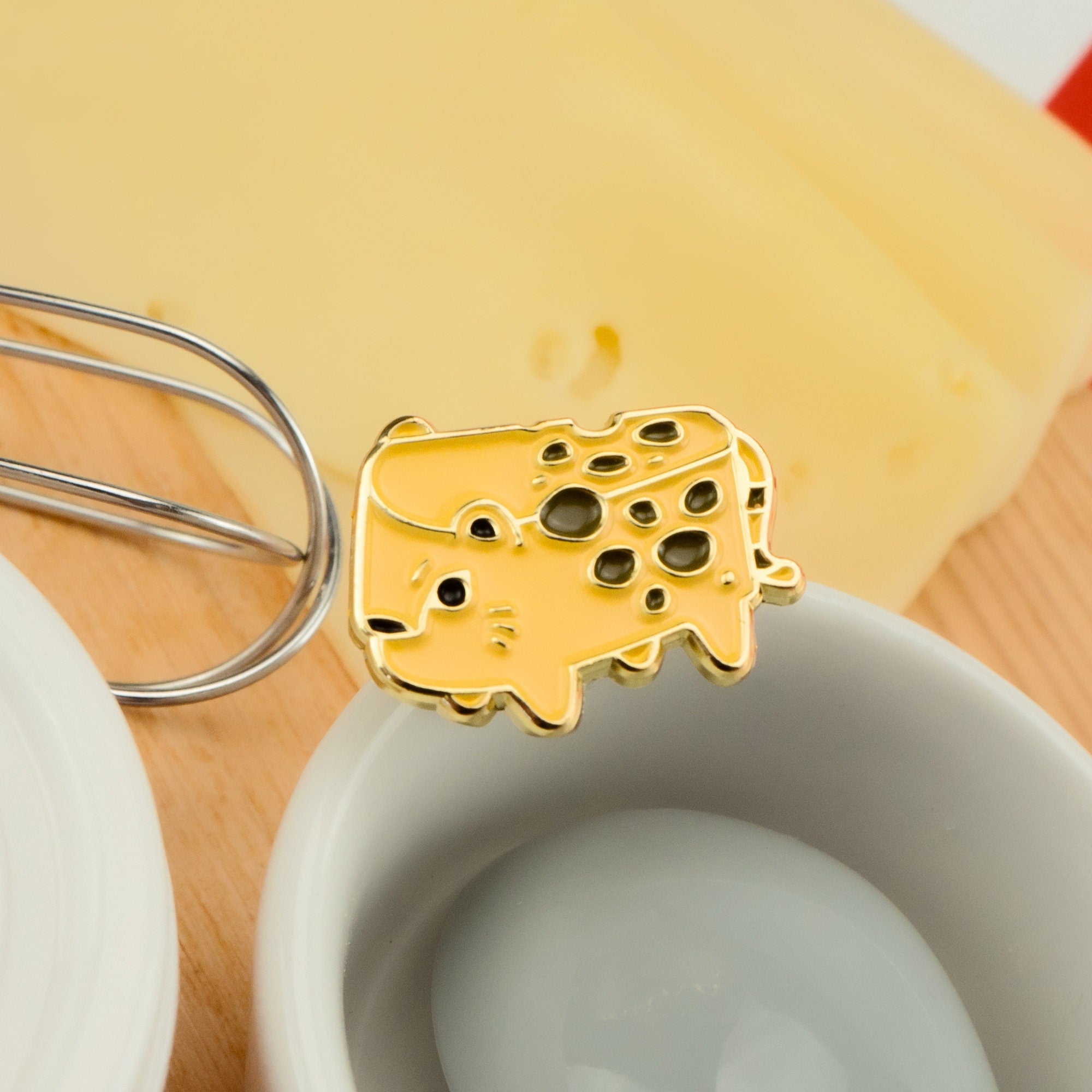 Cheetah Cheese Enamel Pin