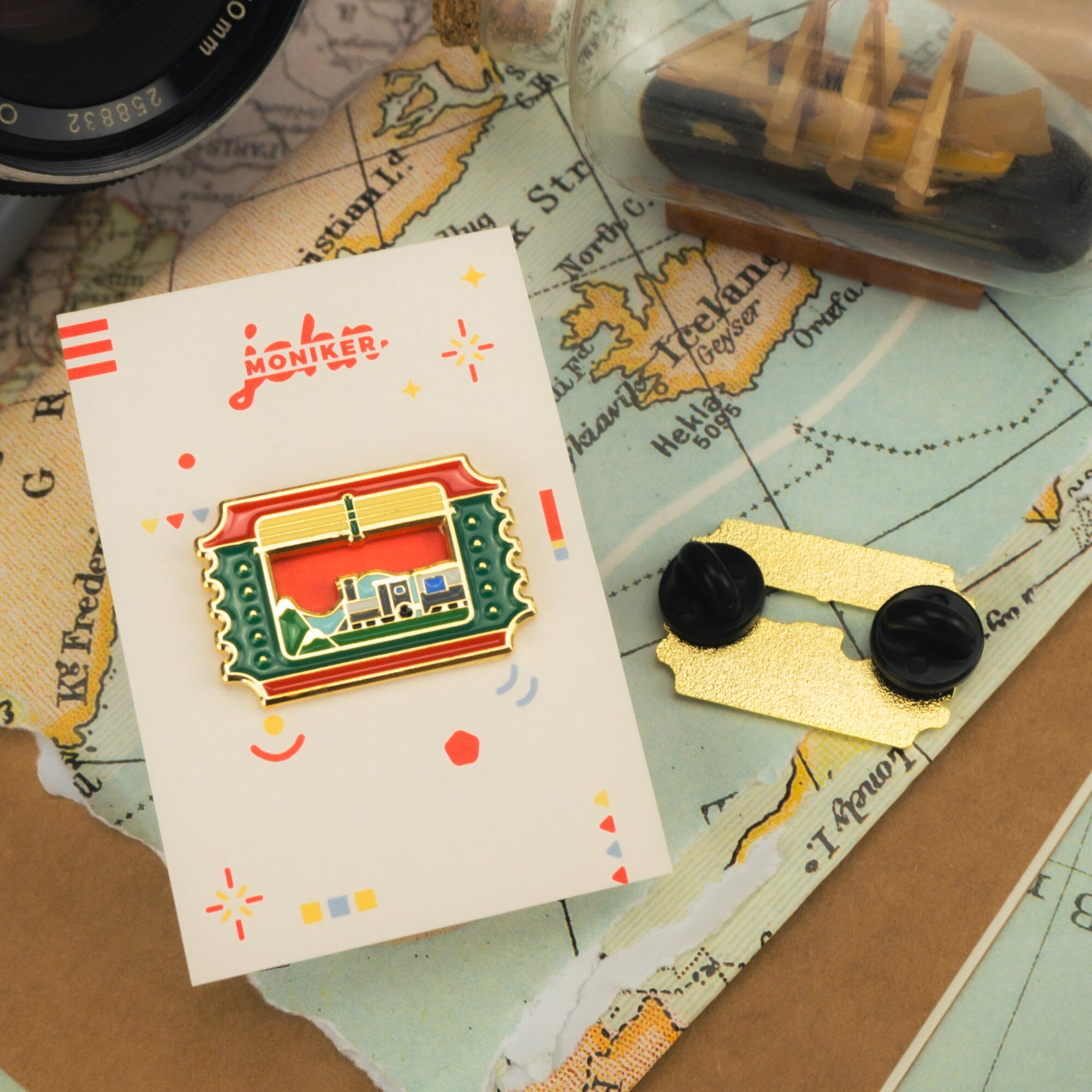 Train Ticket Enamel Pin