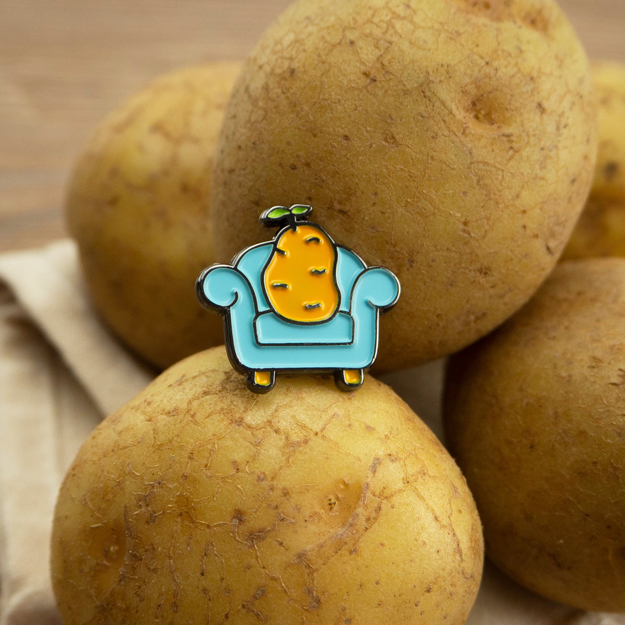 Couch Potato Enamel Pin