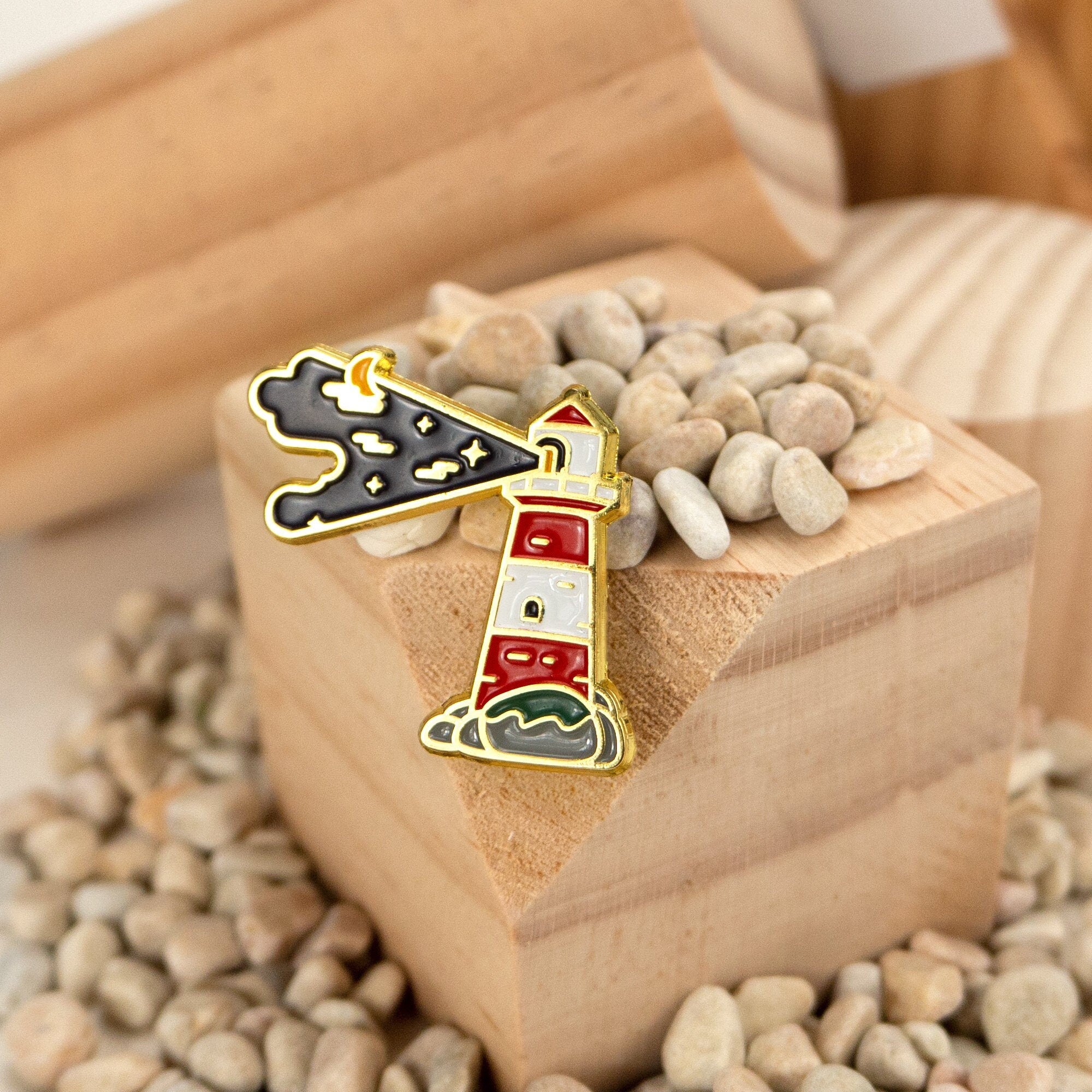Night Lighthouse Enamel Pin