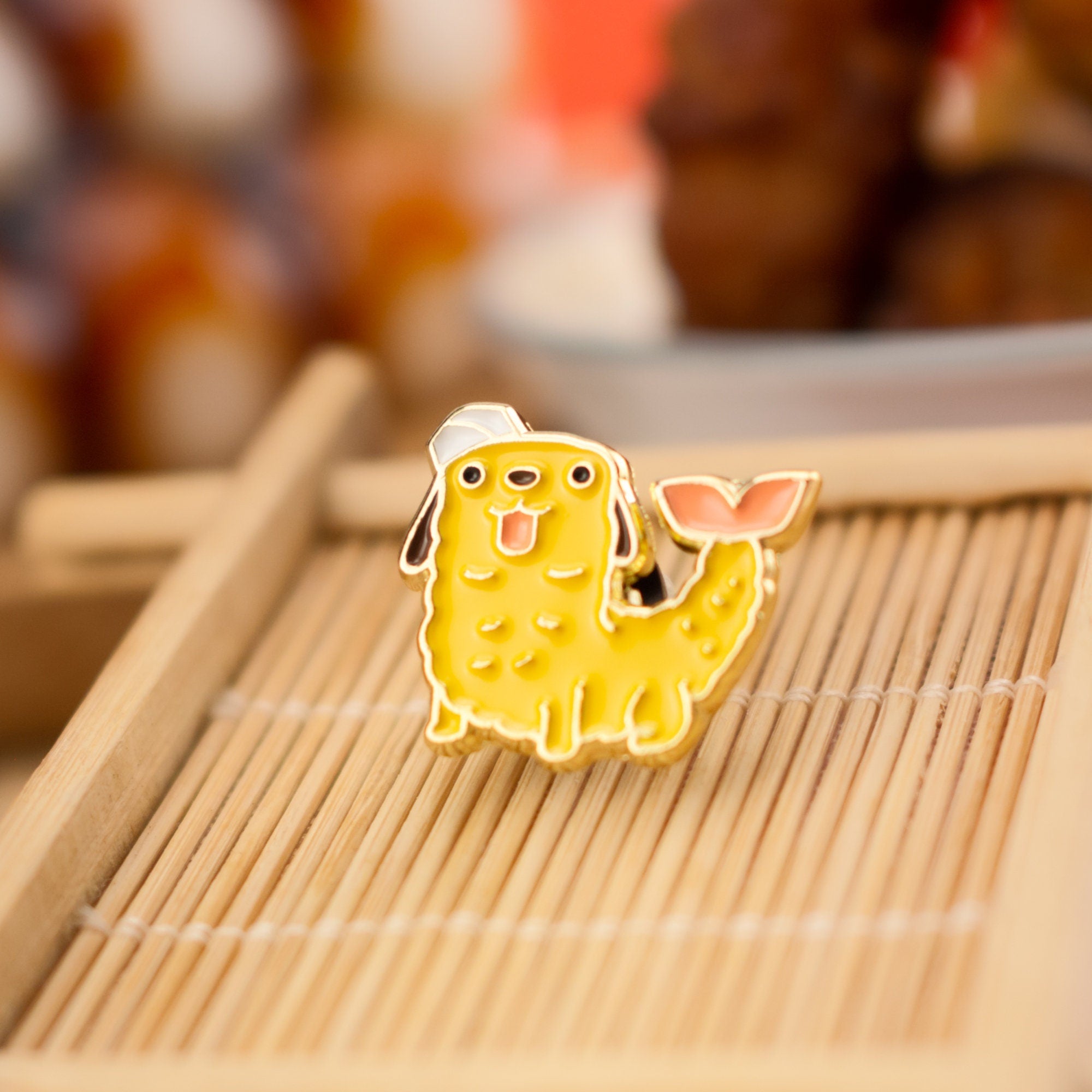 Shrimp Tempura Puppy Enamel Pin