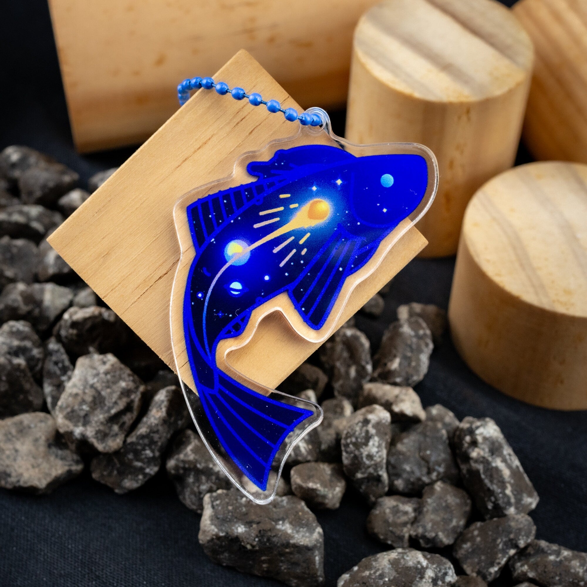Aquatic Space Keychains - Space Ray | Space Conch Shell | Conch Trout