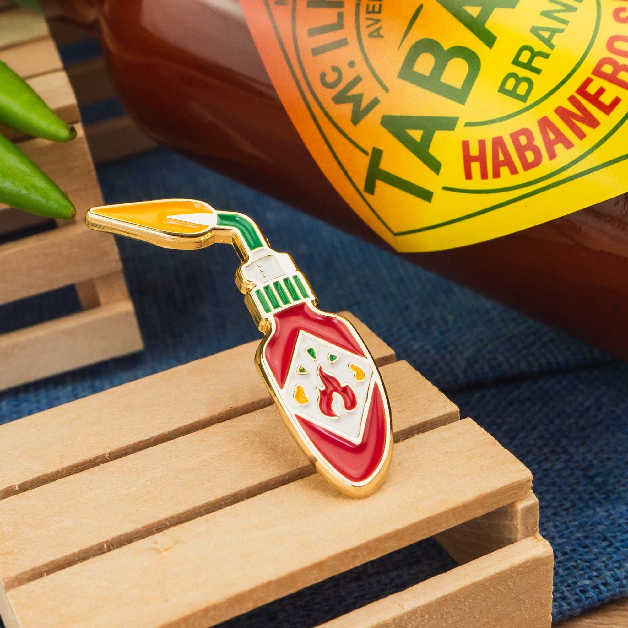 Hot Sauce Pepper Enamel Pin