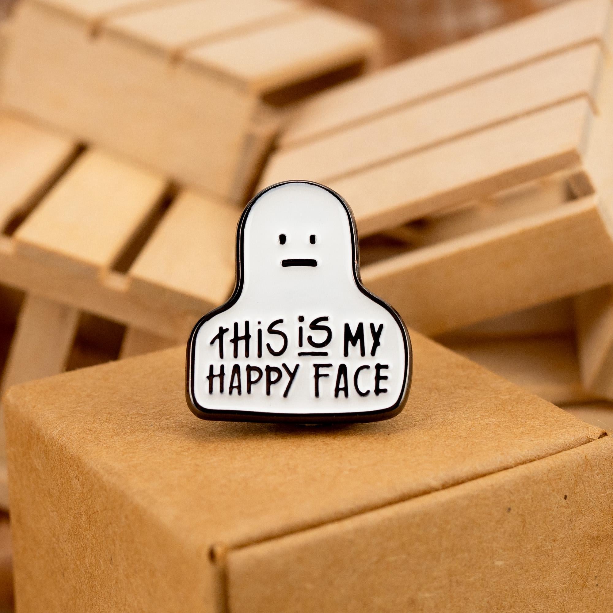 Happy Face Enamel Pin