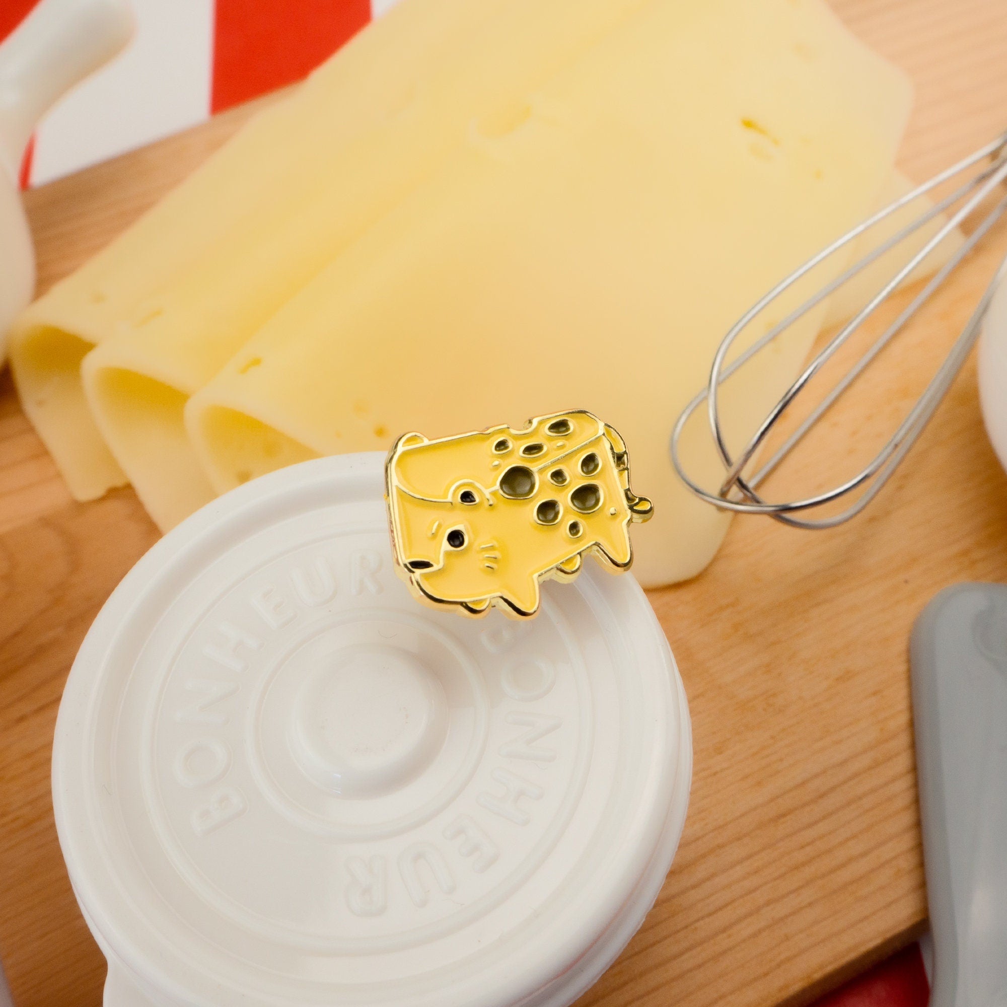 Cheetah Cheese Enamel Pin