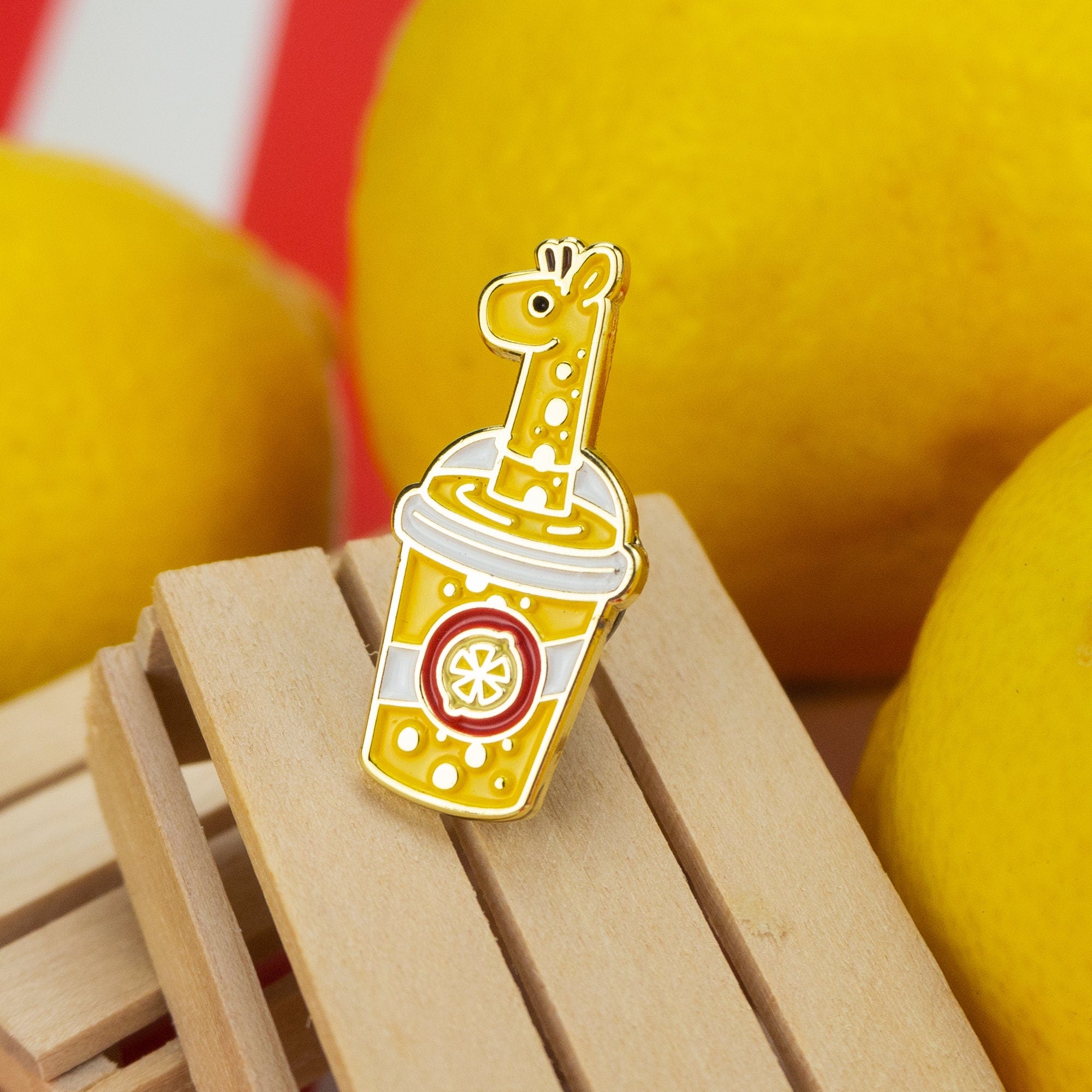 Giraffe Lemonade Enamel Pin