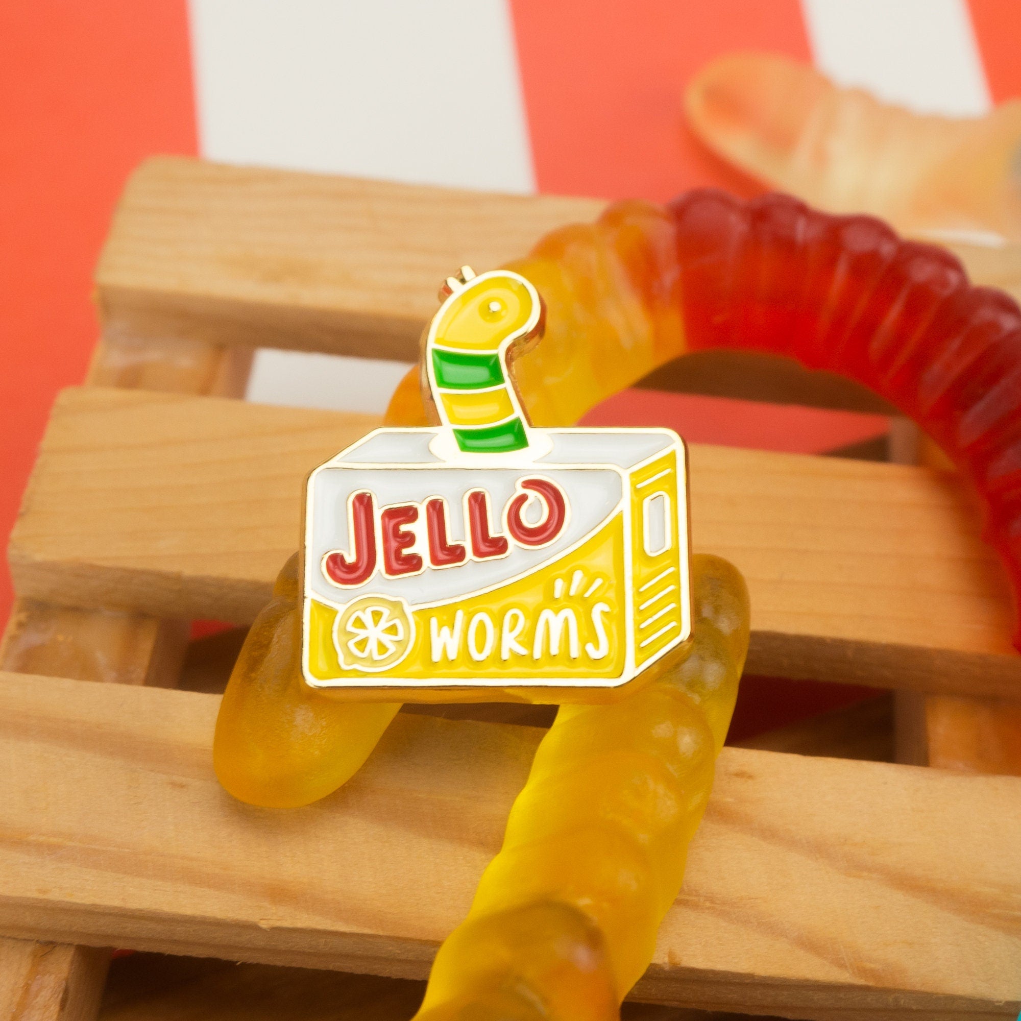Jello Worms Enamel Pin