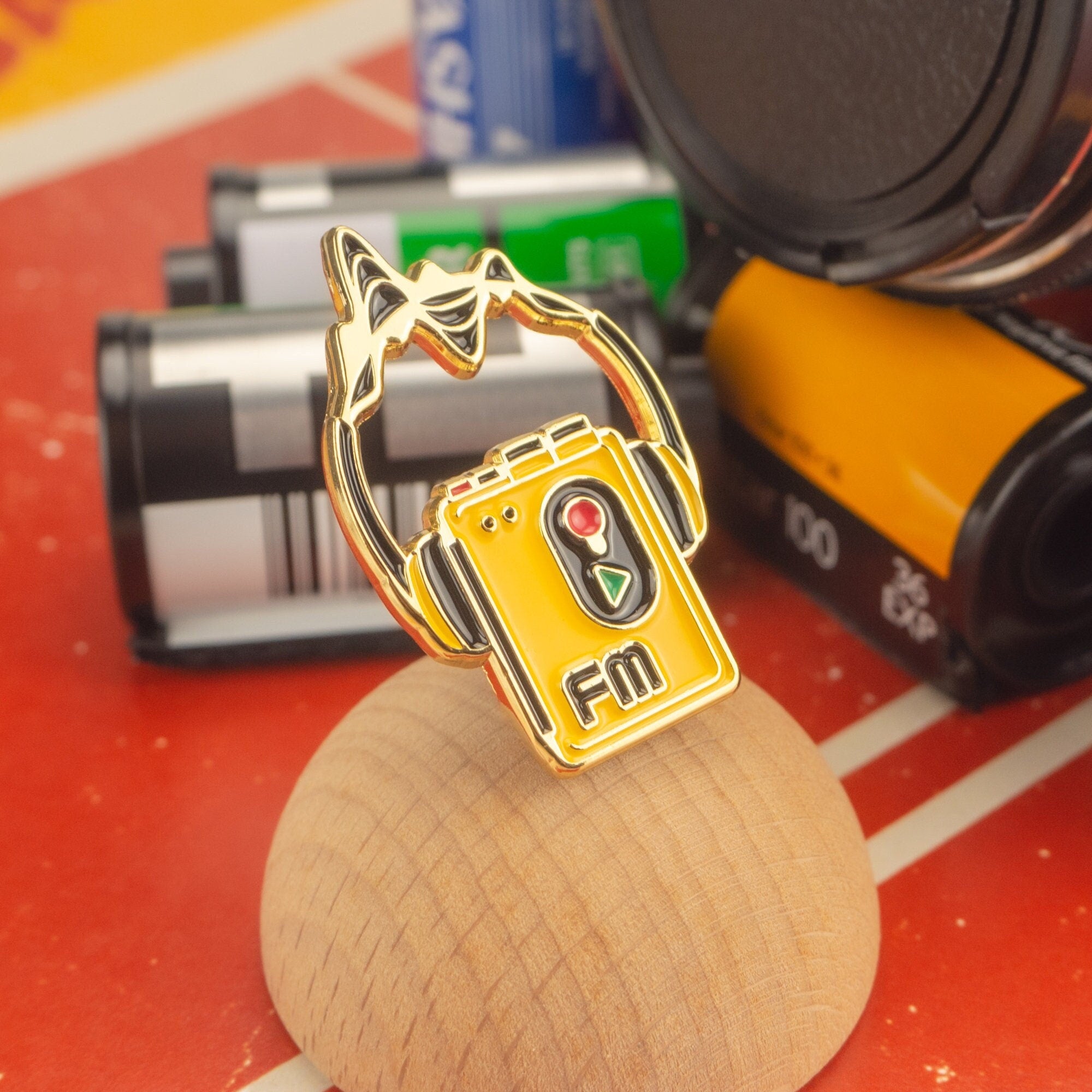 Yellow Walkman Enamel Pin