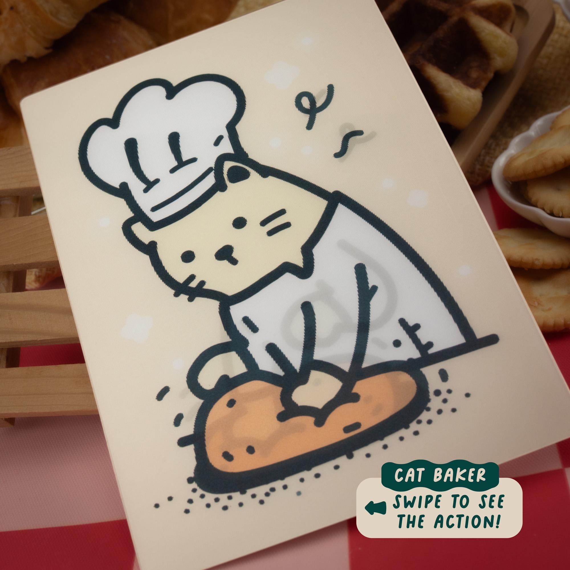 Kneading Cat Lenticular A6 Print