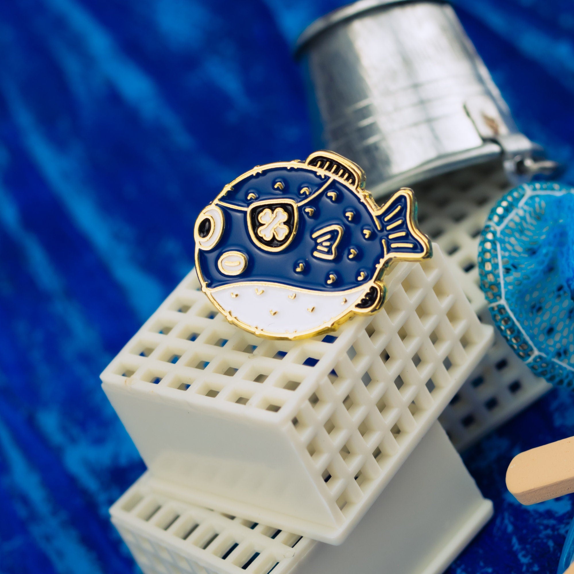 Pufferfish Pirate Enamel Pin