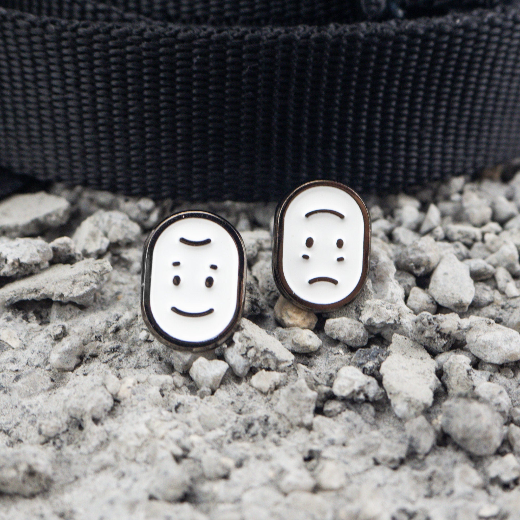 Happy Sad Face Enamel Pin (Reversible Pin)