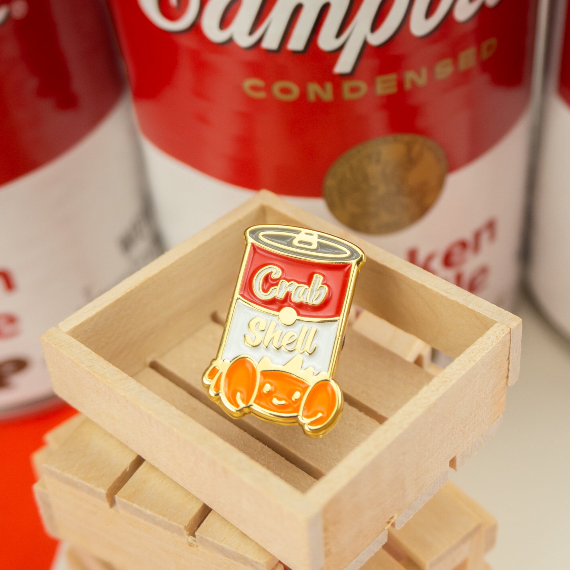 Canned Soup Crab Enamel Pin