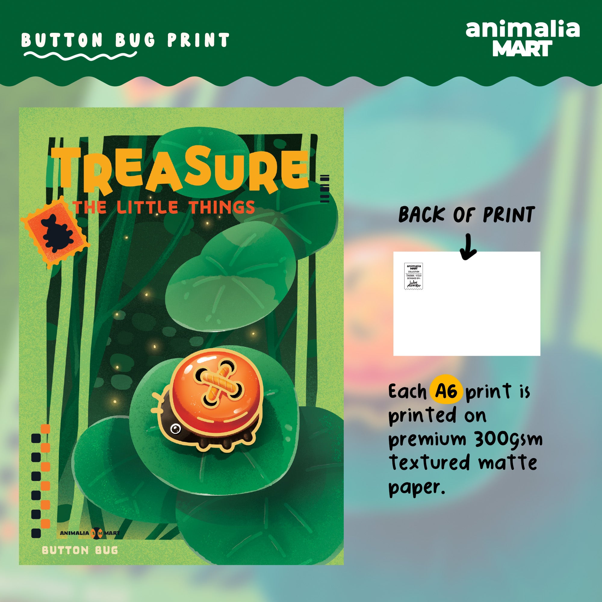 Button Bug A6 Print