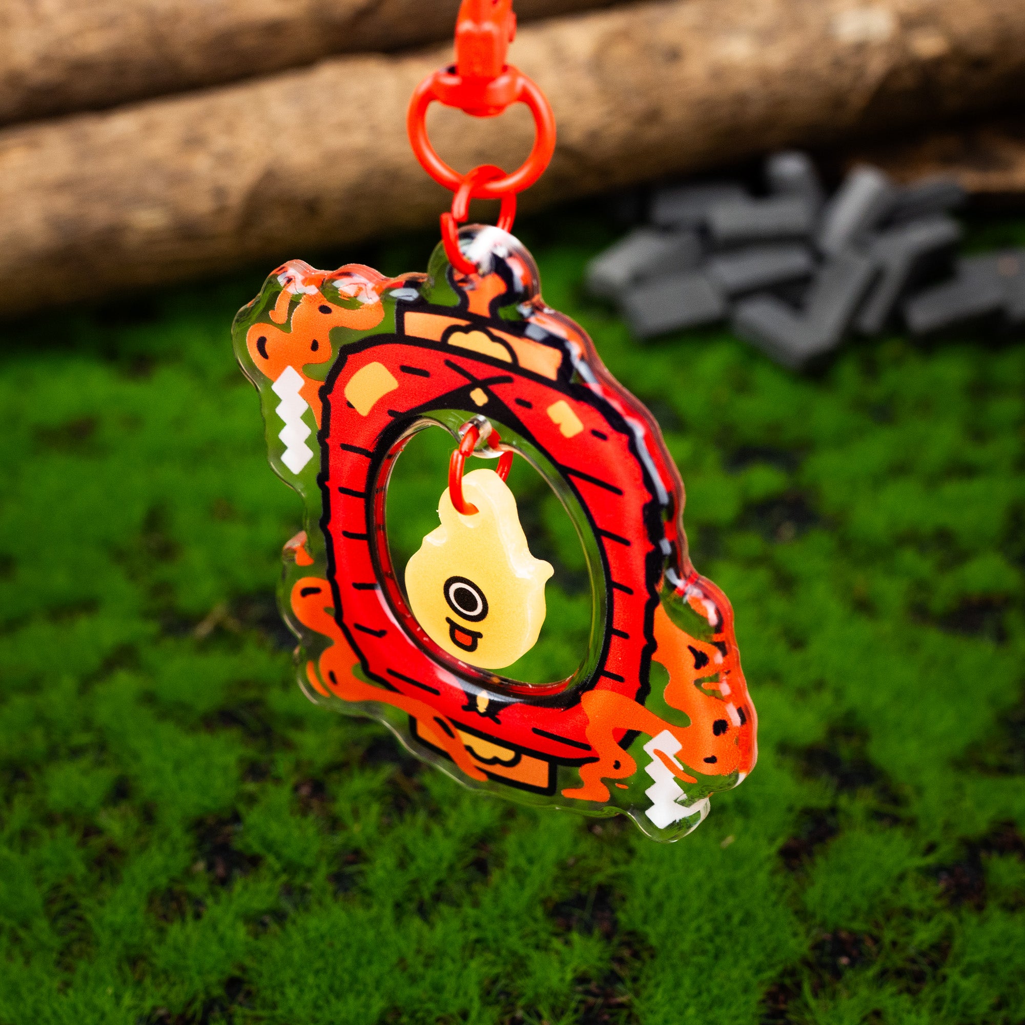 Japanese Lantern Yokai Acrylic Keychain - Glows in the Dark