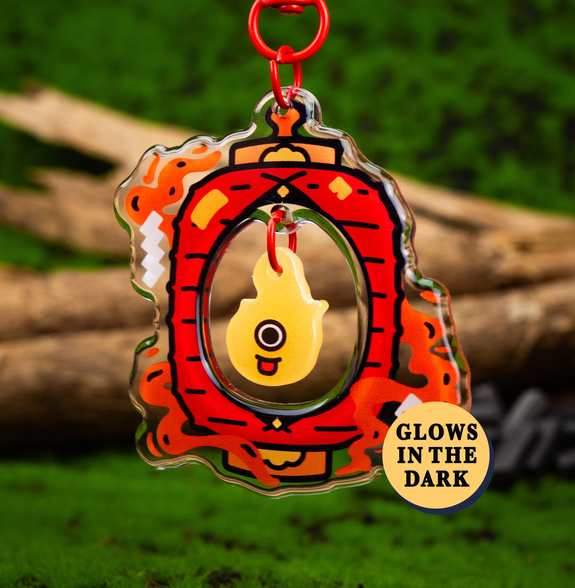 Japanese Lantern Yokai Acrylic Keychain - Glows in the Dark