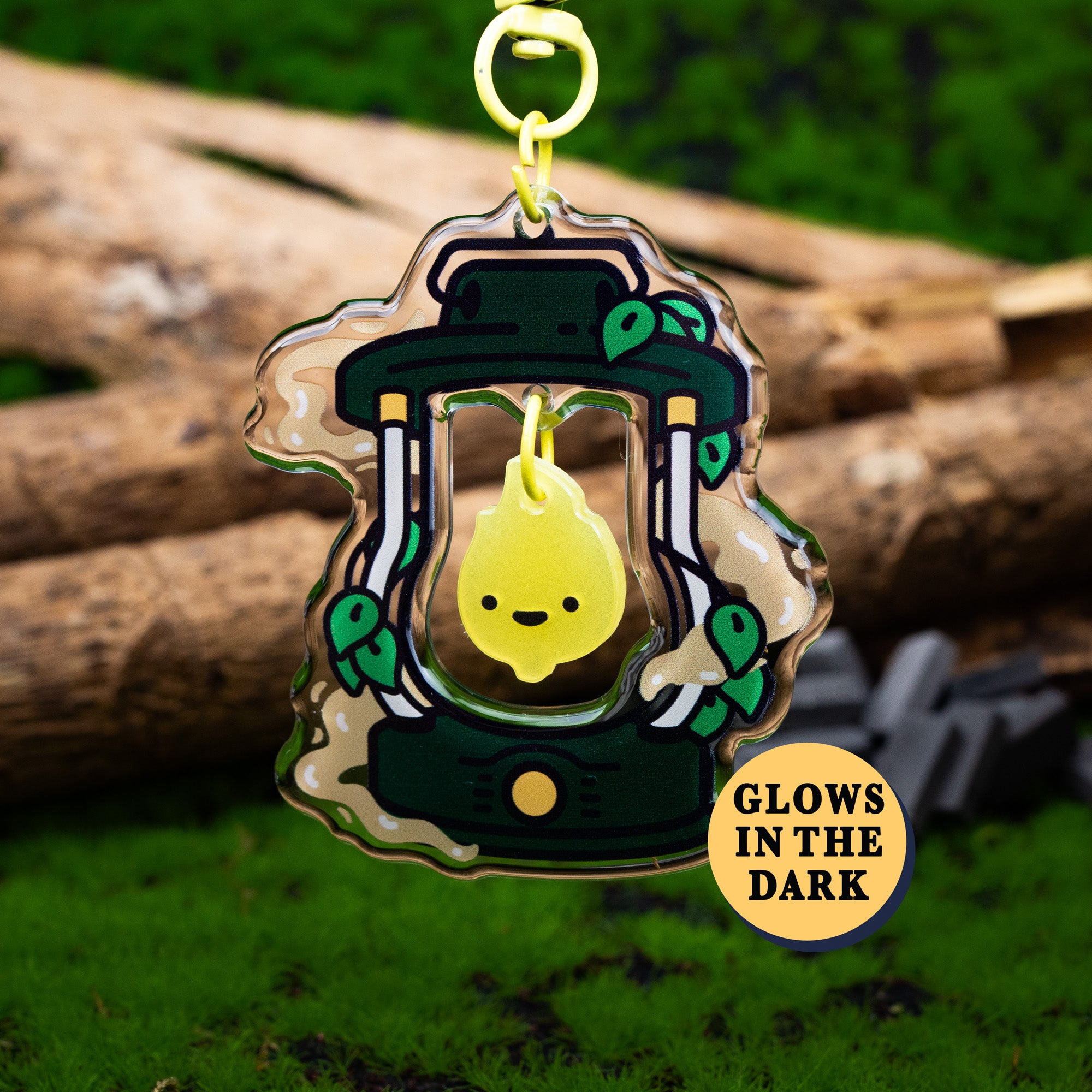 Elvish Lantern Acrylic Keychain - Glows in the Dark