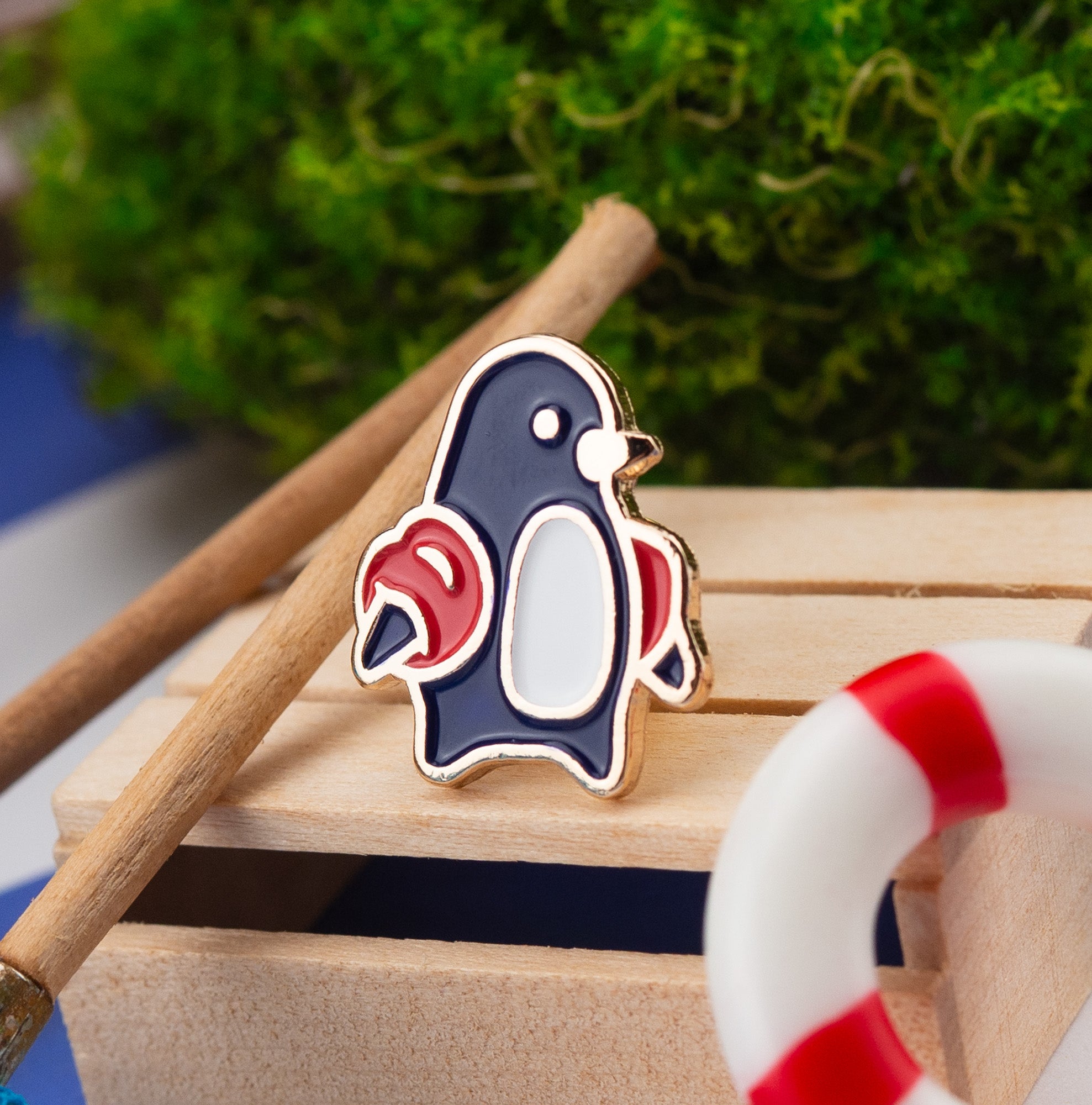 Paro Penguin Swimmer Enamel Pin