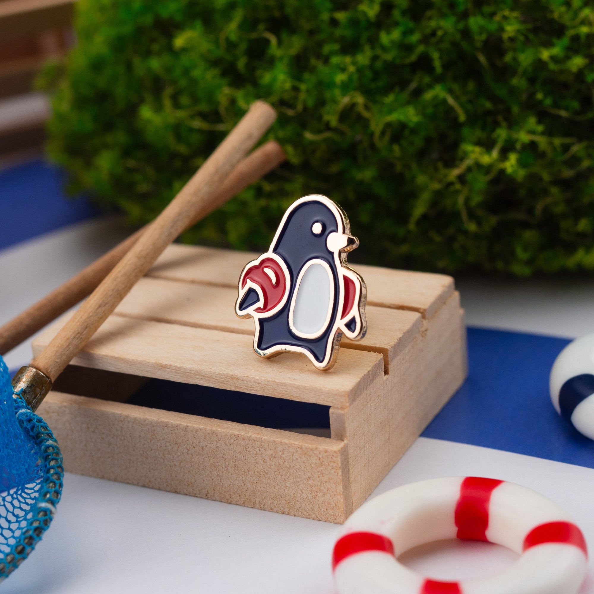 Paro Penguin Swimmer Enamel Pin