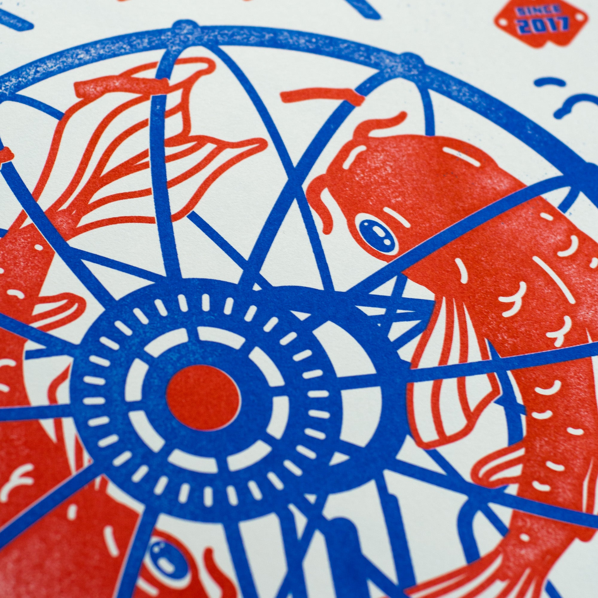 Koi Fan A3 Riso Riso Print
