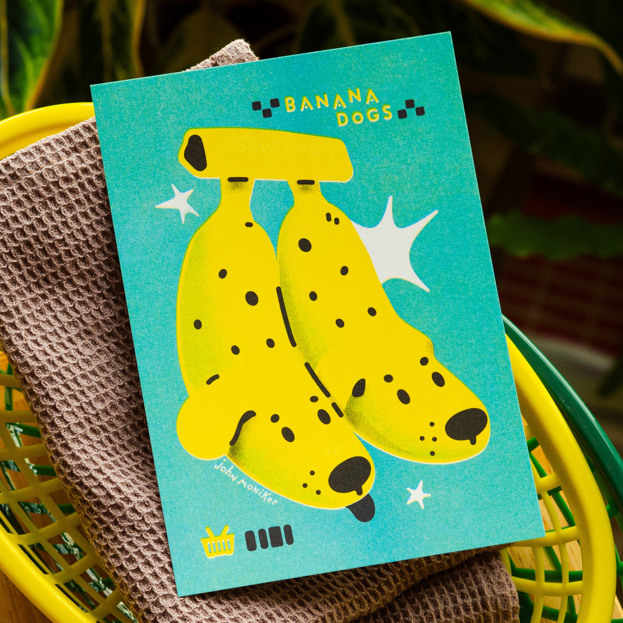 Banana Dog A6 Riso Print