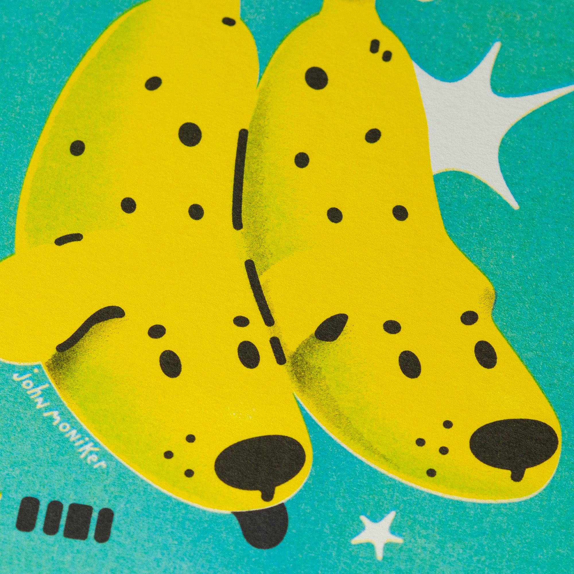 Banana Dog A6 Riso Print