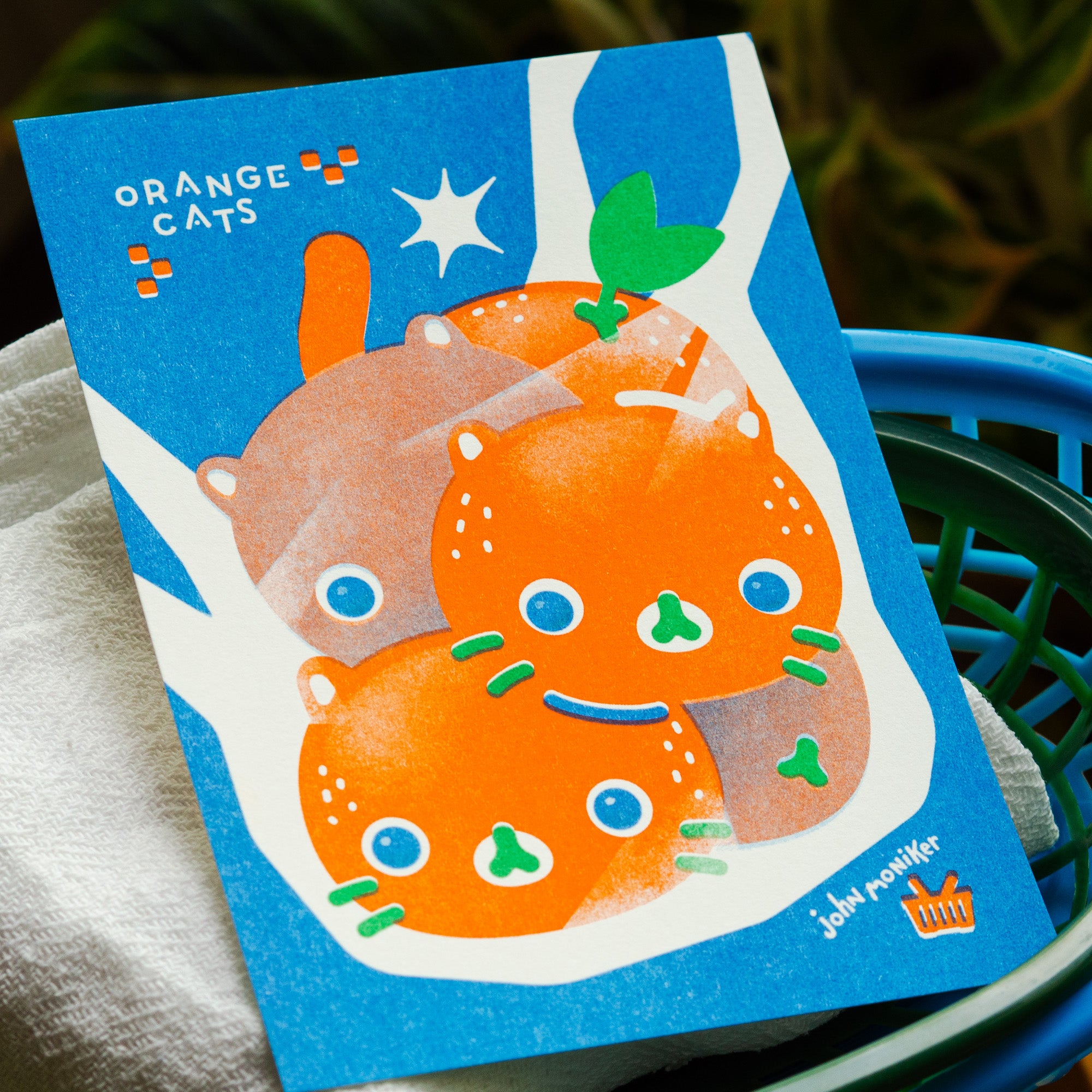 Orange Cats A6 Riso Print