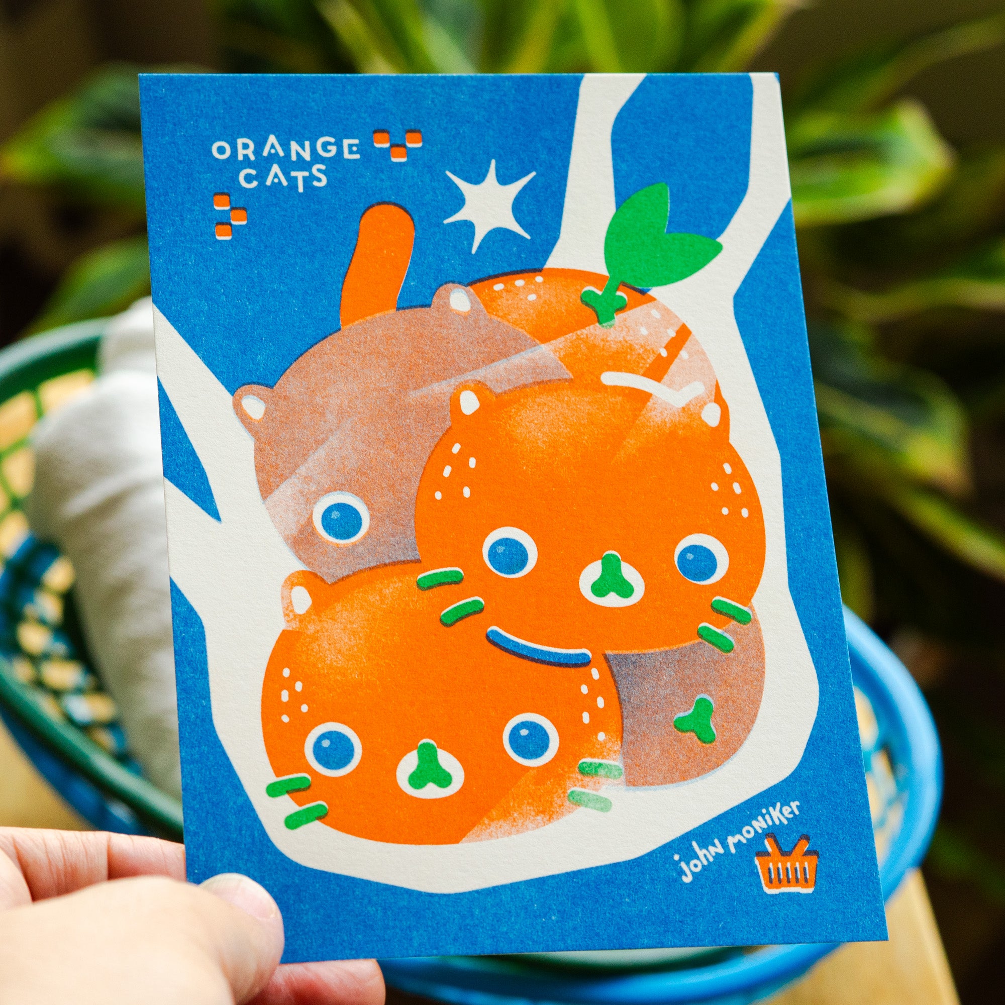 Orange Cats A6 Riso Print