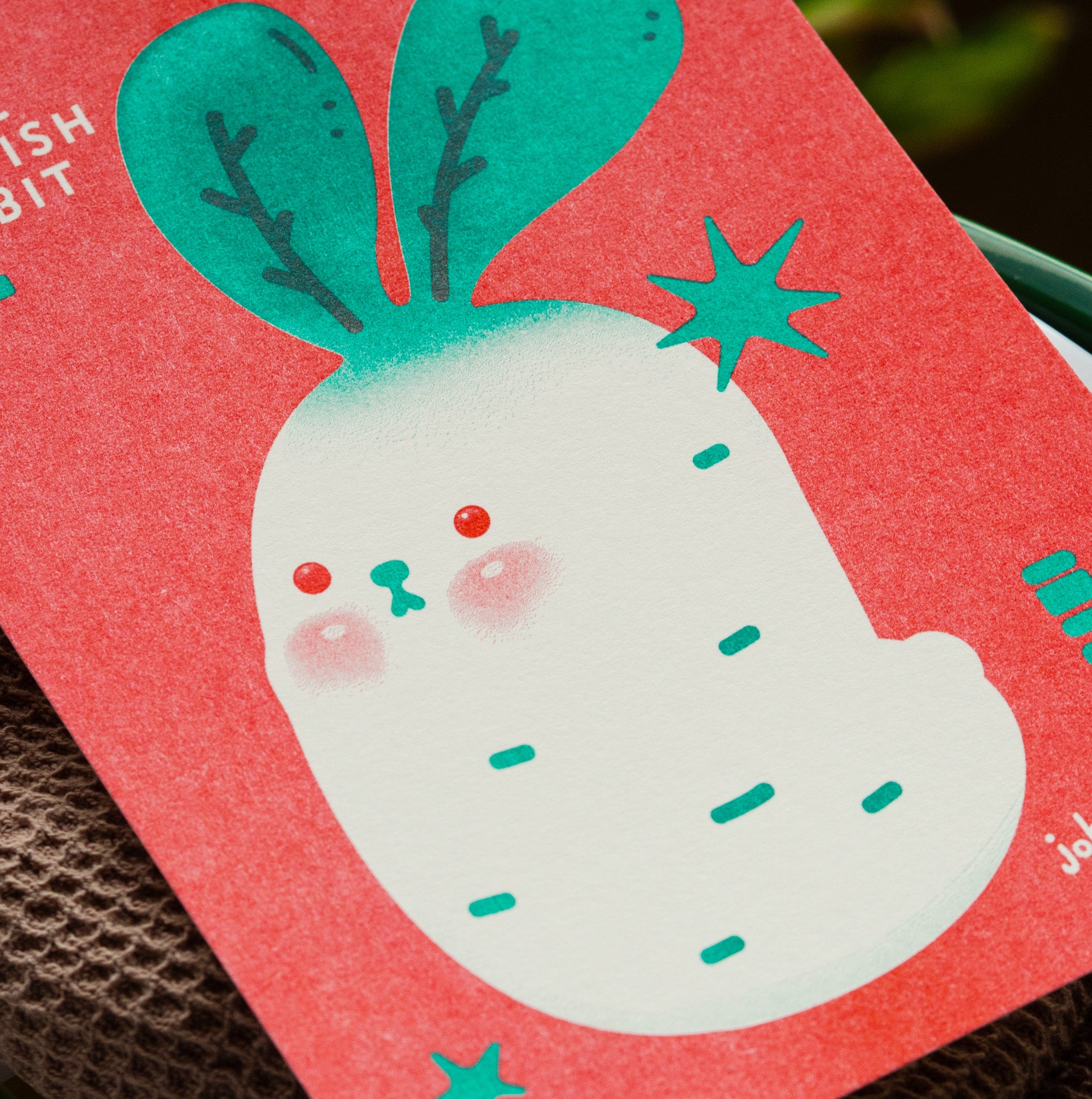 White Raddish Radbit A6 Riso Print