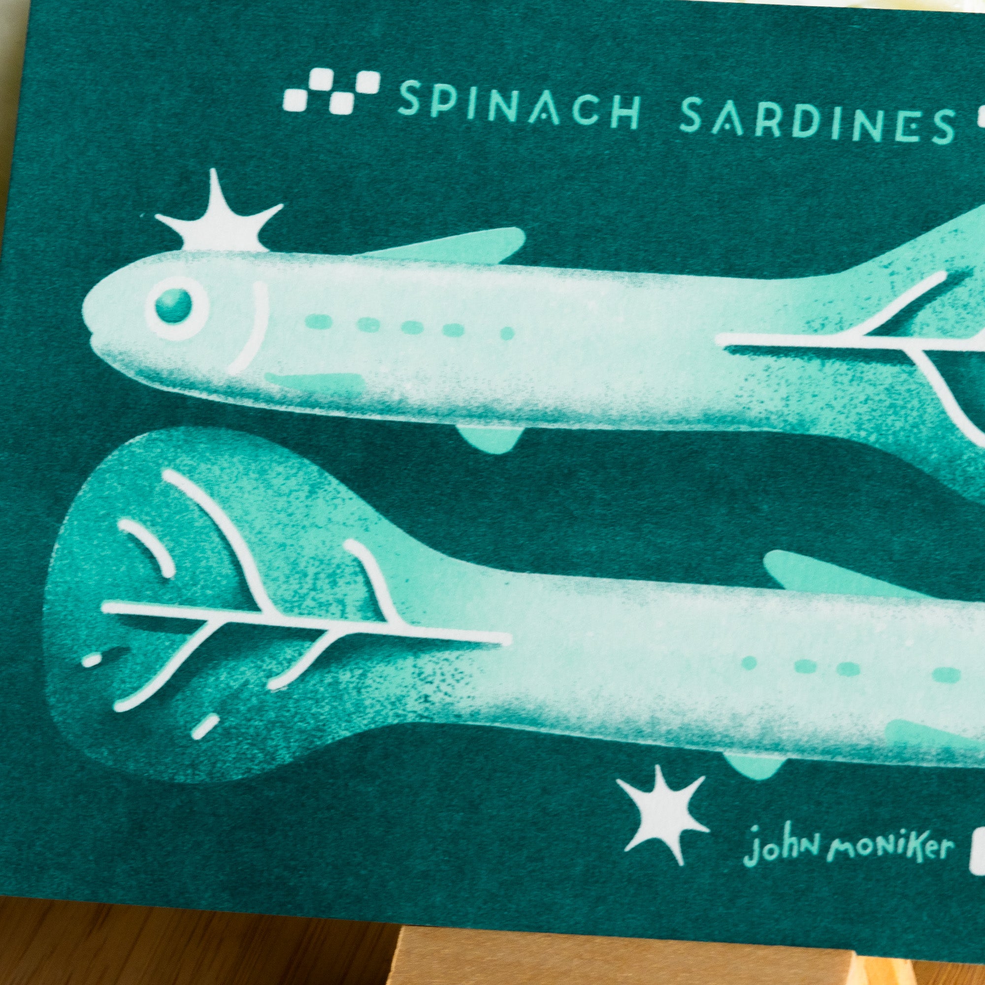 Spinach Sardines A6 Riso Print
