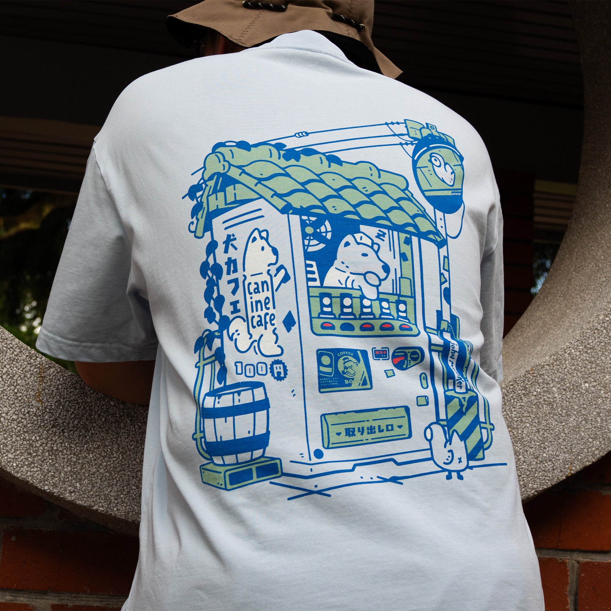 Canine Vending Machine Oversized Fit Blue Coloured T-Shirt (Pre-Order)