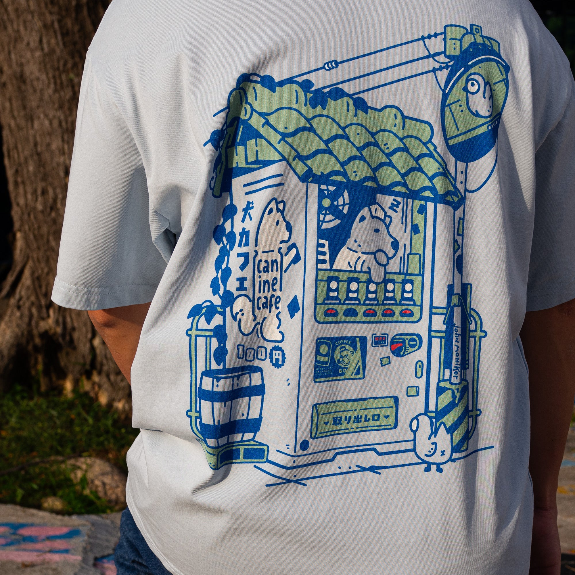 Canine Vending Machine Oversized Fit Blue Coloured T-Shirt (Pre-Order)
