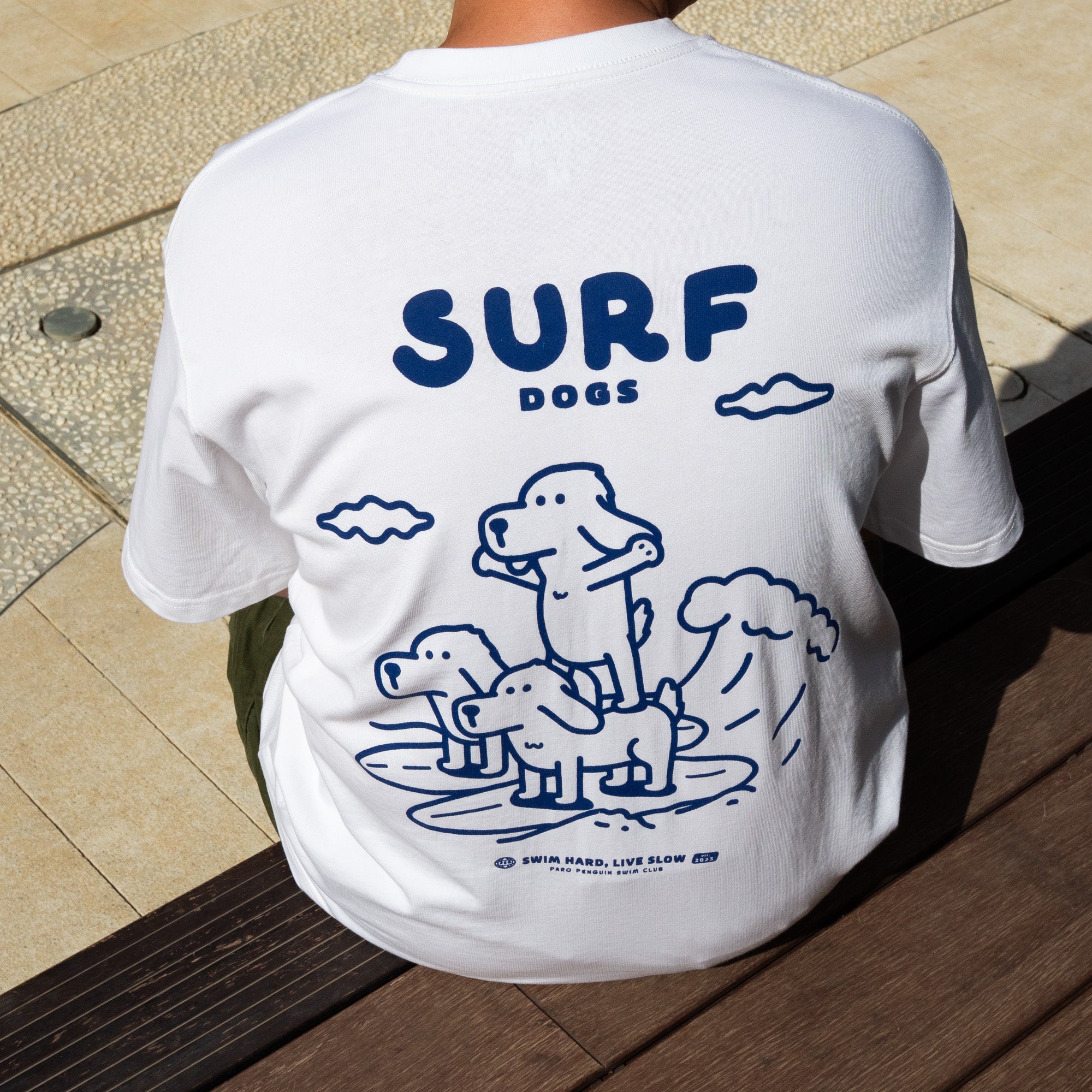 Surf Dogs Oversized Fit White T-Shirt