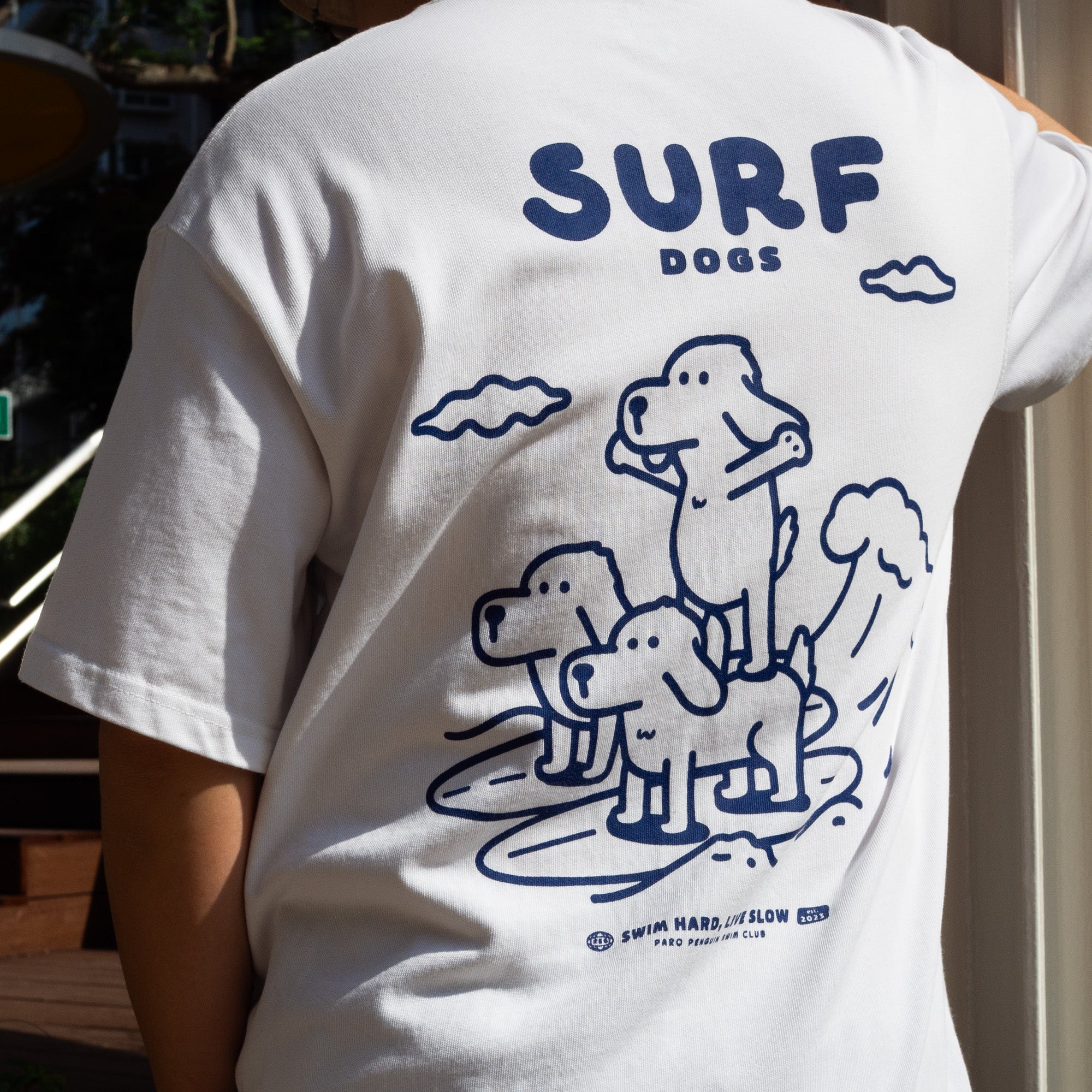 Surf Dogs Oversized Fit White T-Shirt