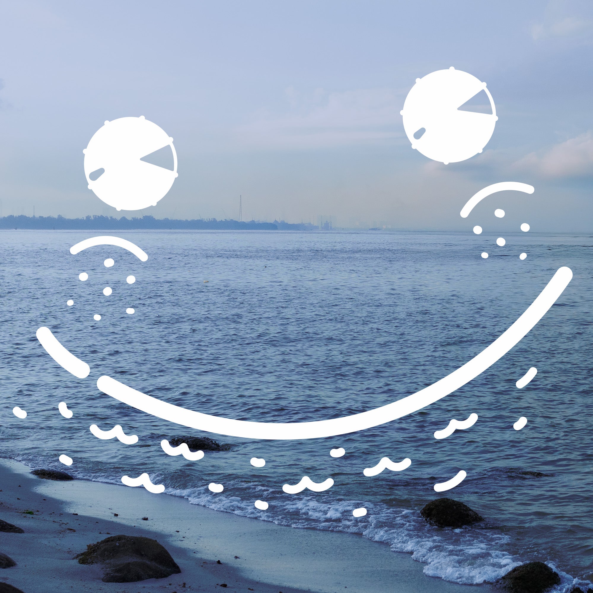 Resting Beach Face Oversized Fit White T-Shirt (Pre-Order)