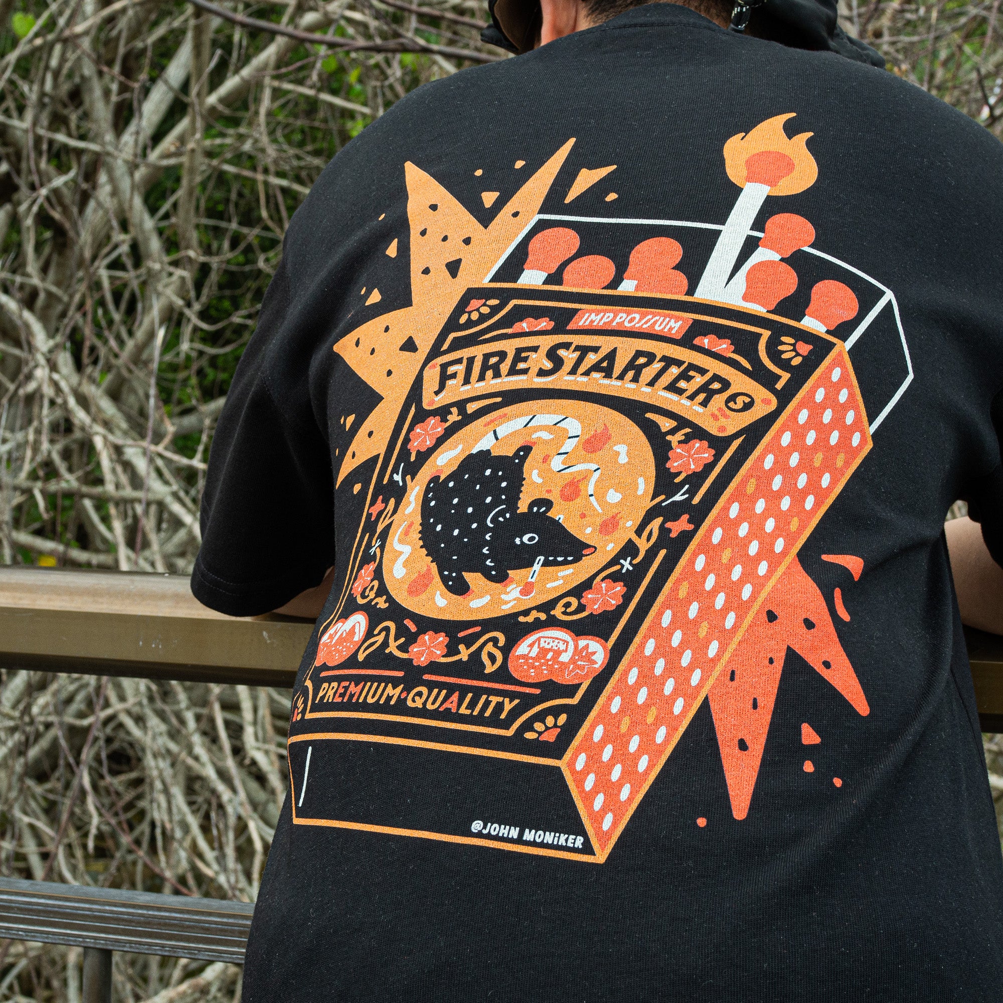 Imp Possum Firestarter Oversized Fit Black T-Shirt (Pre-Order)