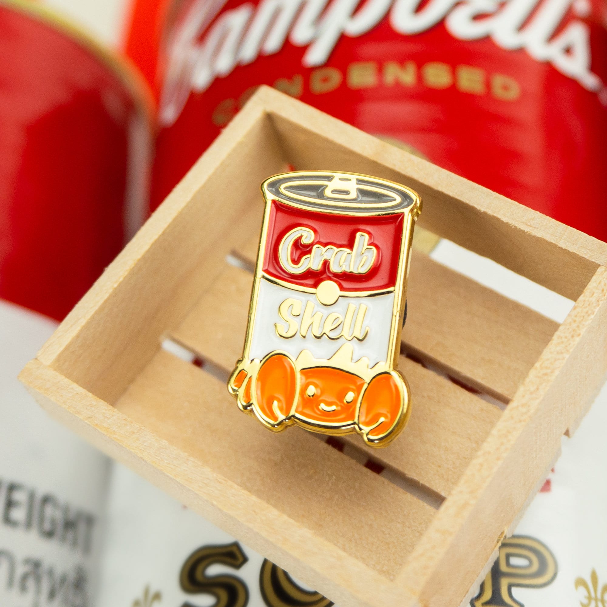 Canned Soup Crab Enamel Pin