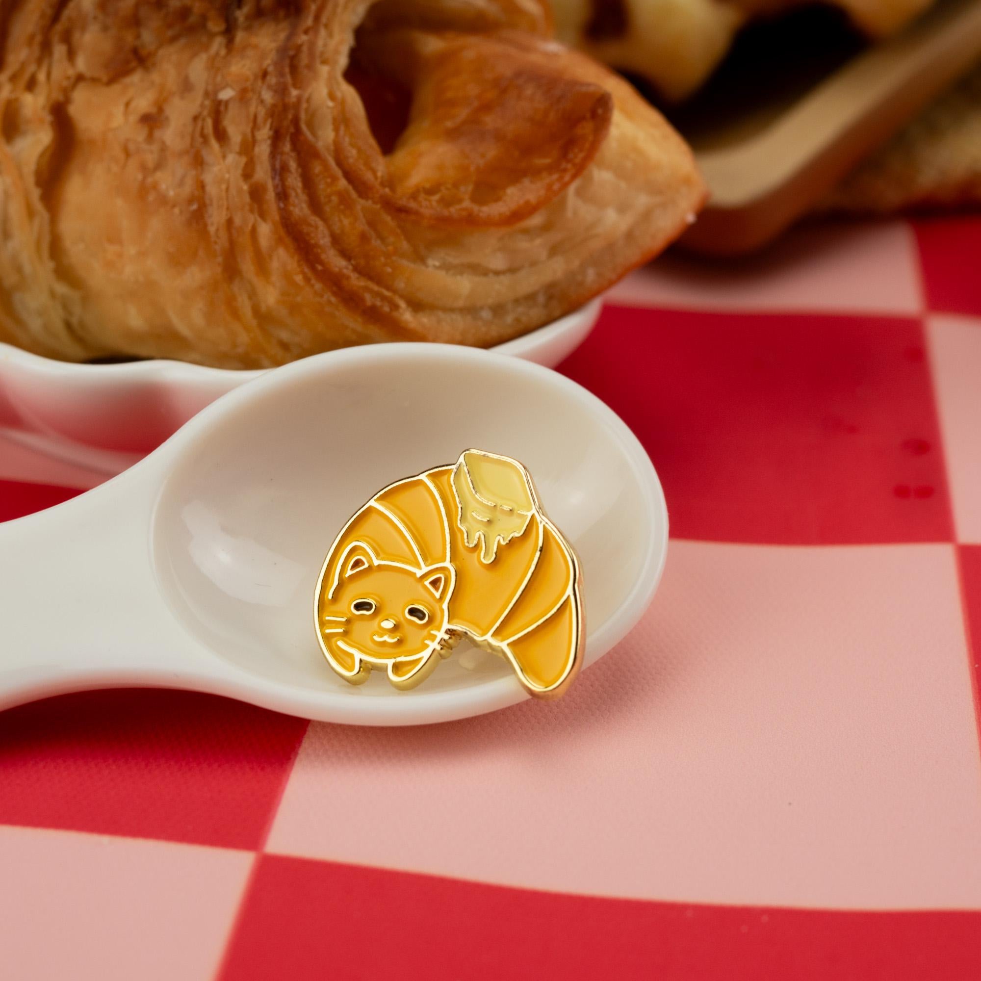 Cat Croissant Enamel Pin