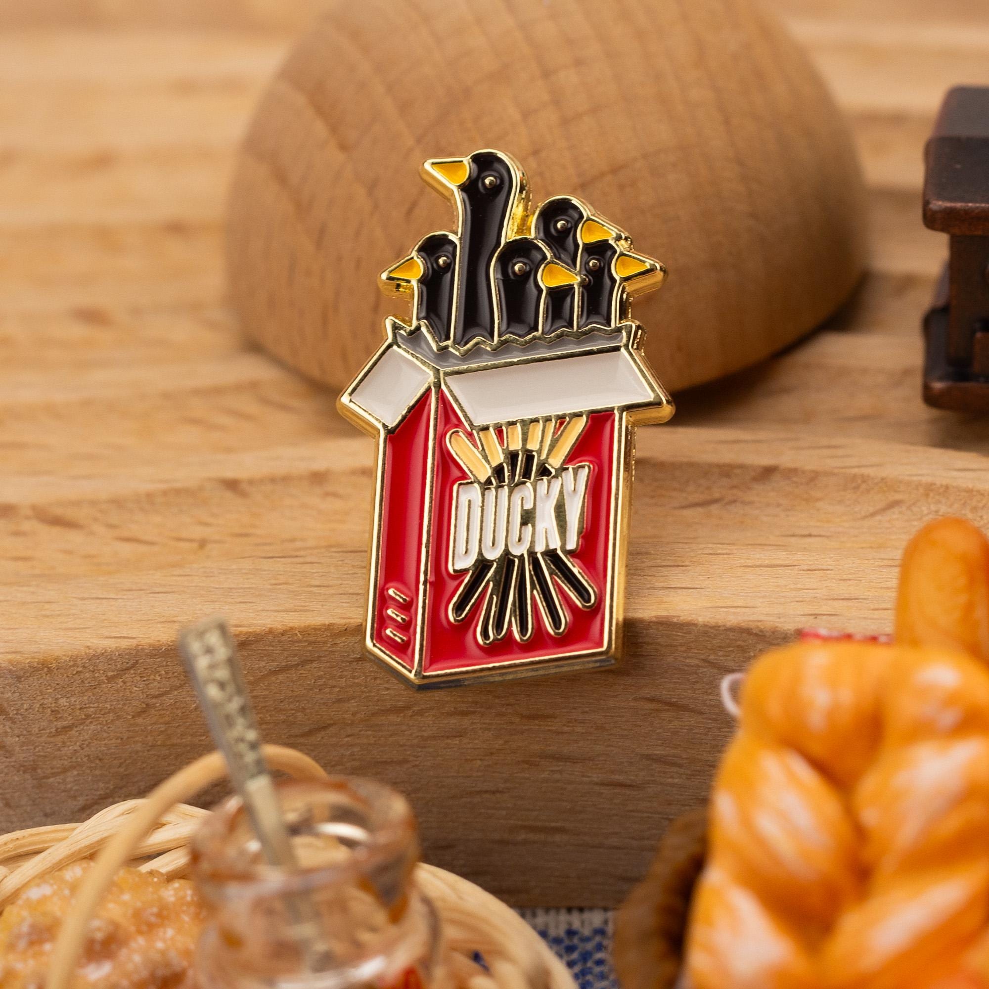 Ducky Chocolate Biscuit Stick Enamel Pin