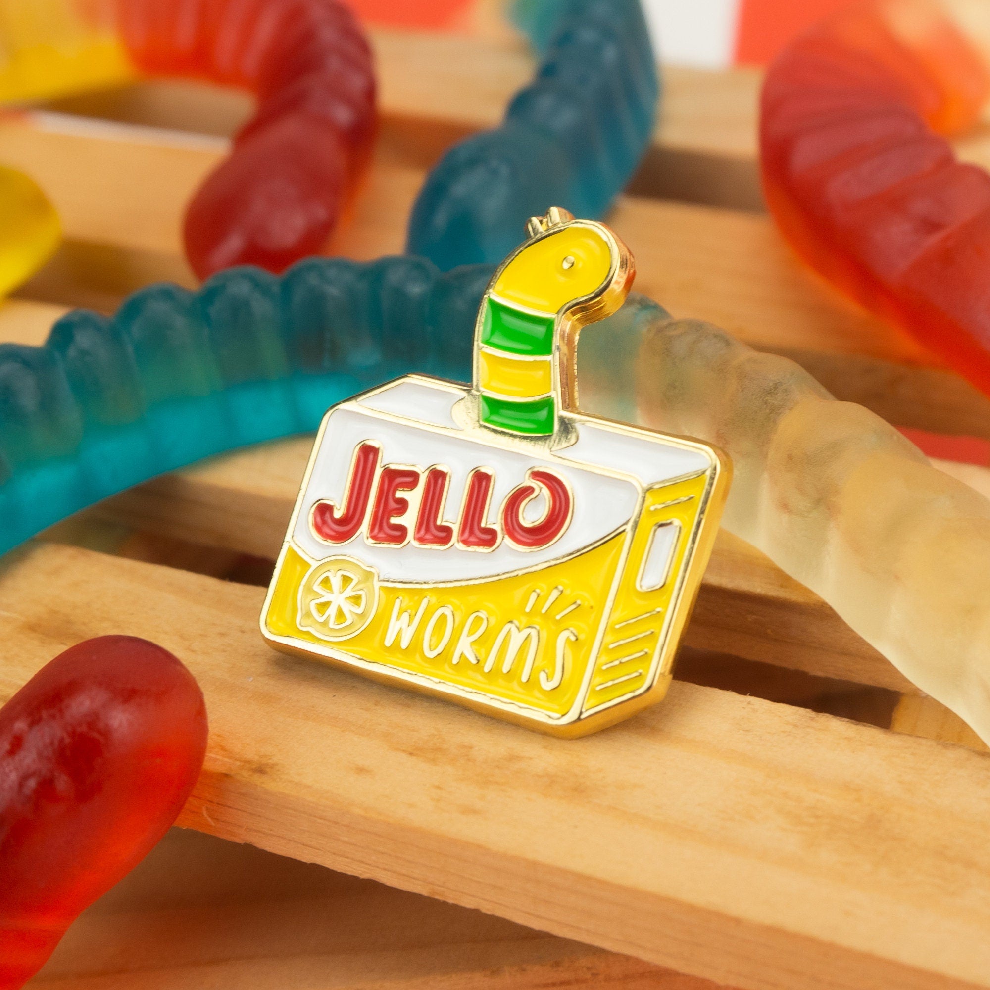 Jello Worms Enamel Pin