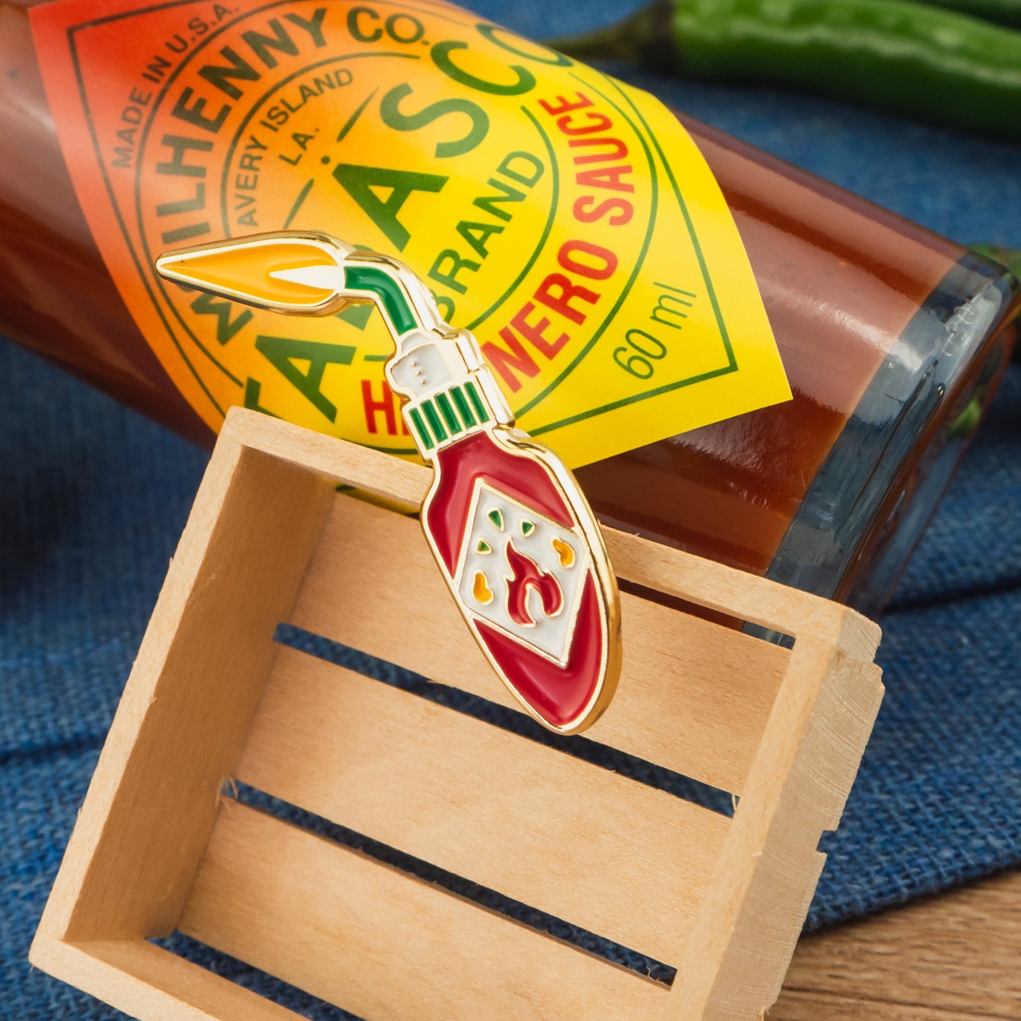 Hot Sauce Pepper Enamel Pin