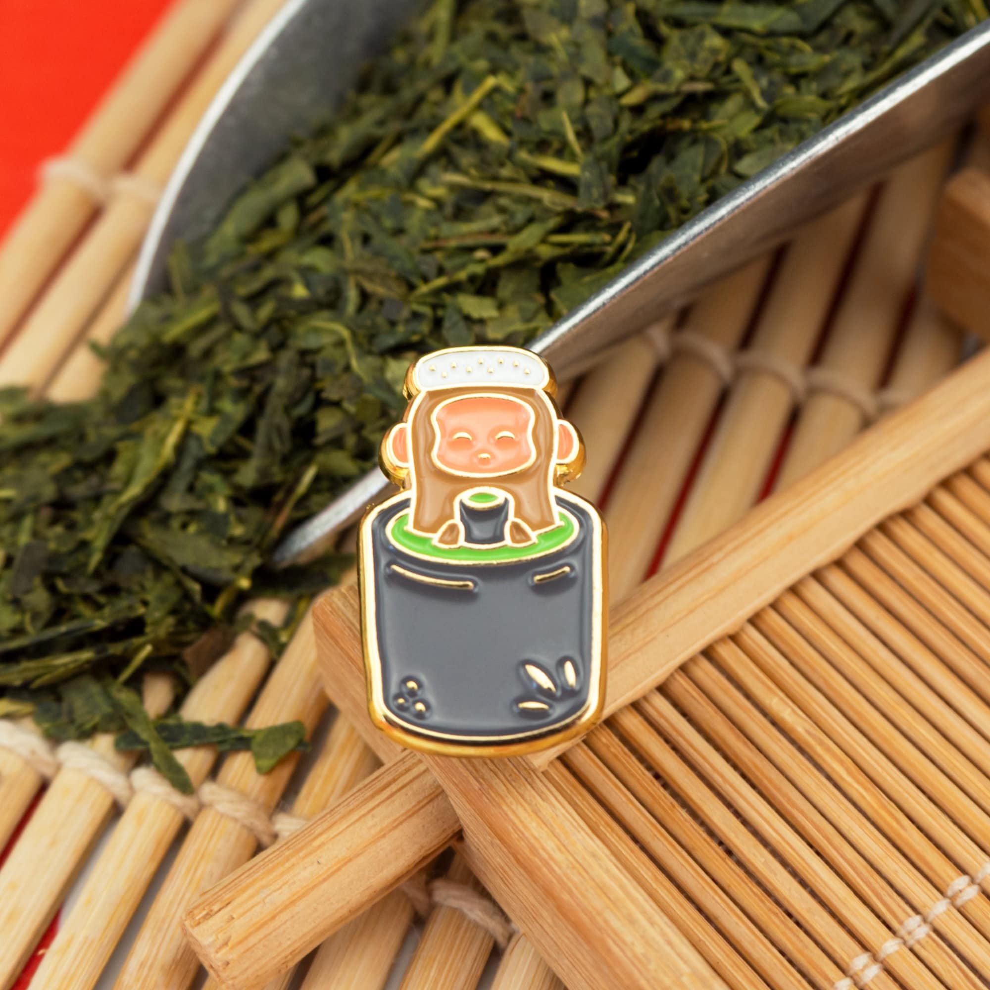 Matcha Monkey Enamel Pin