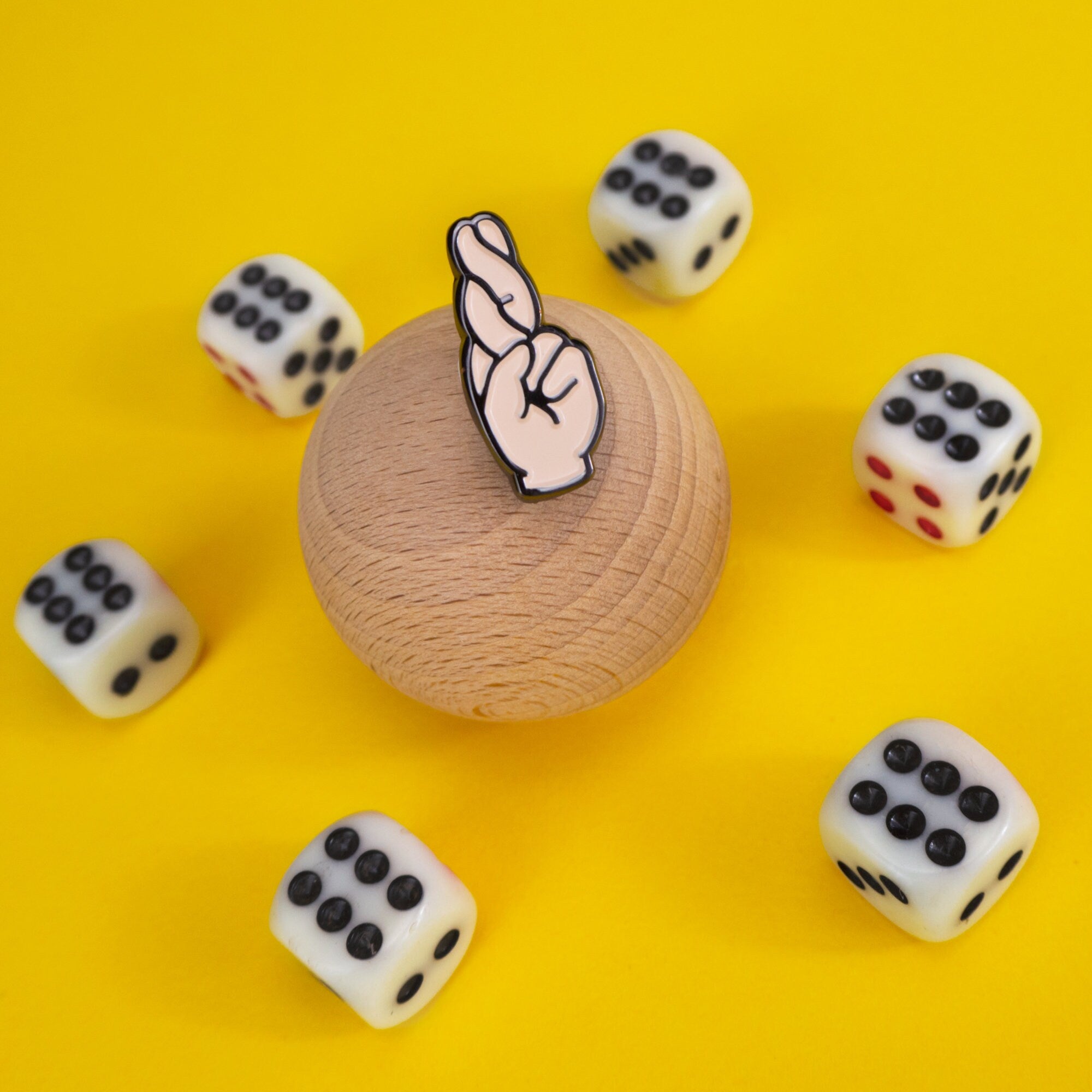 Fingers Crossed Enamel Pin