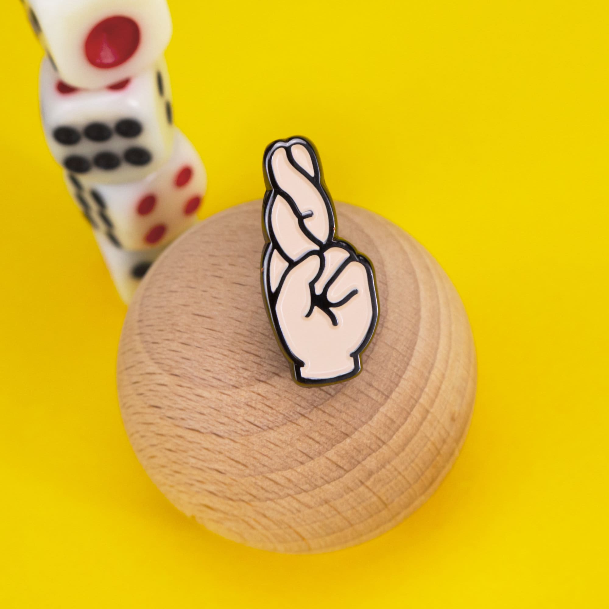 Fingers Crossed Enamel Pin