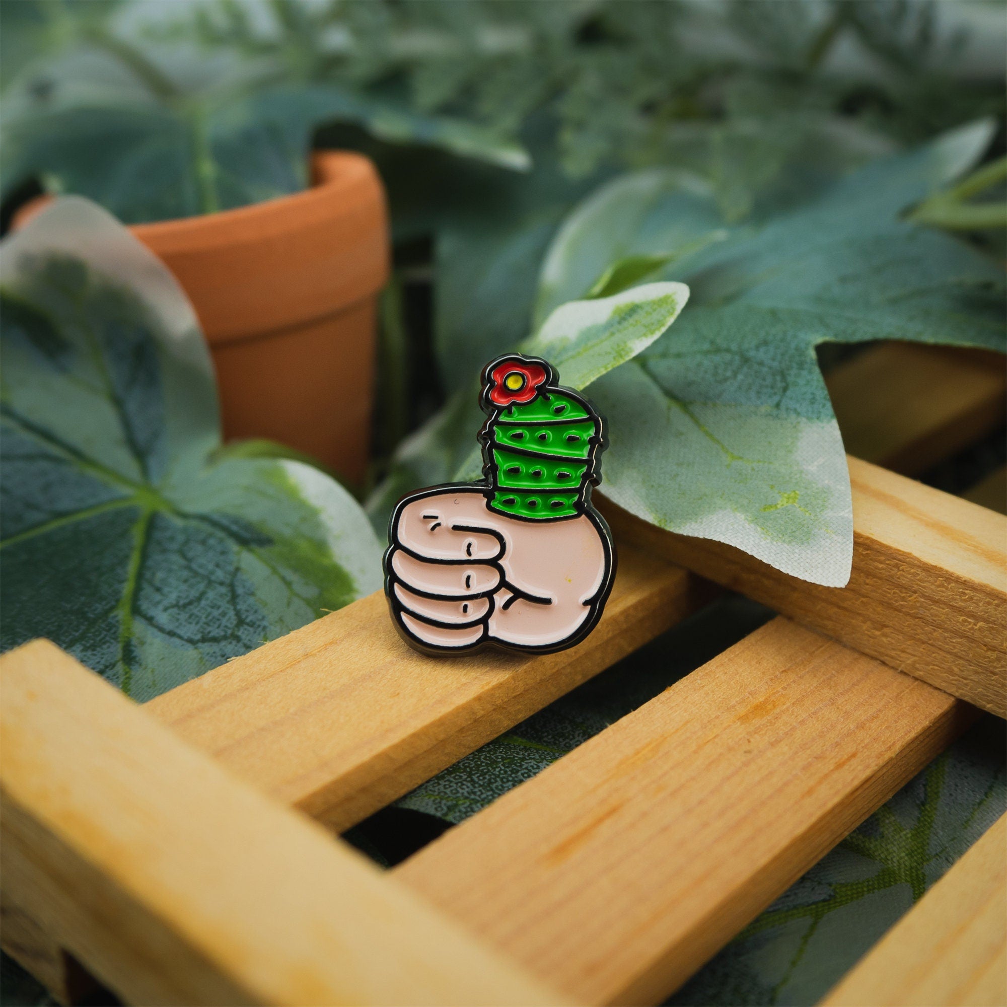Green Thumb Enamel Pin