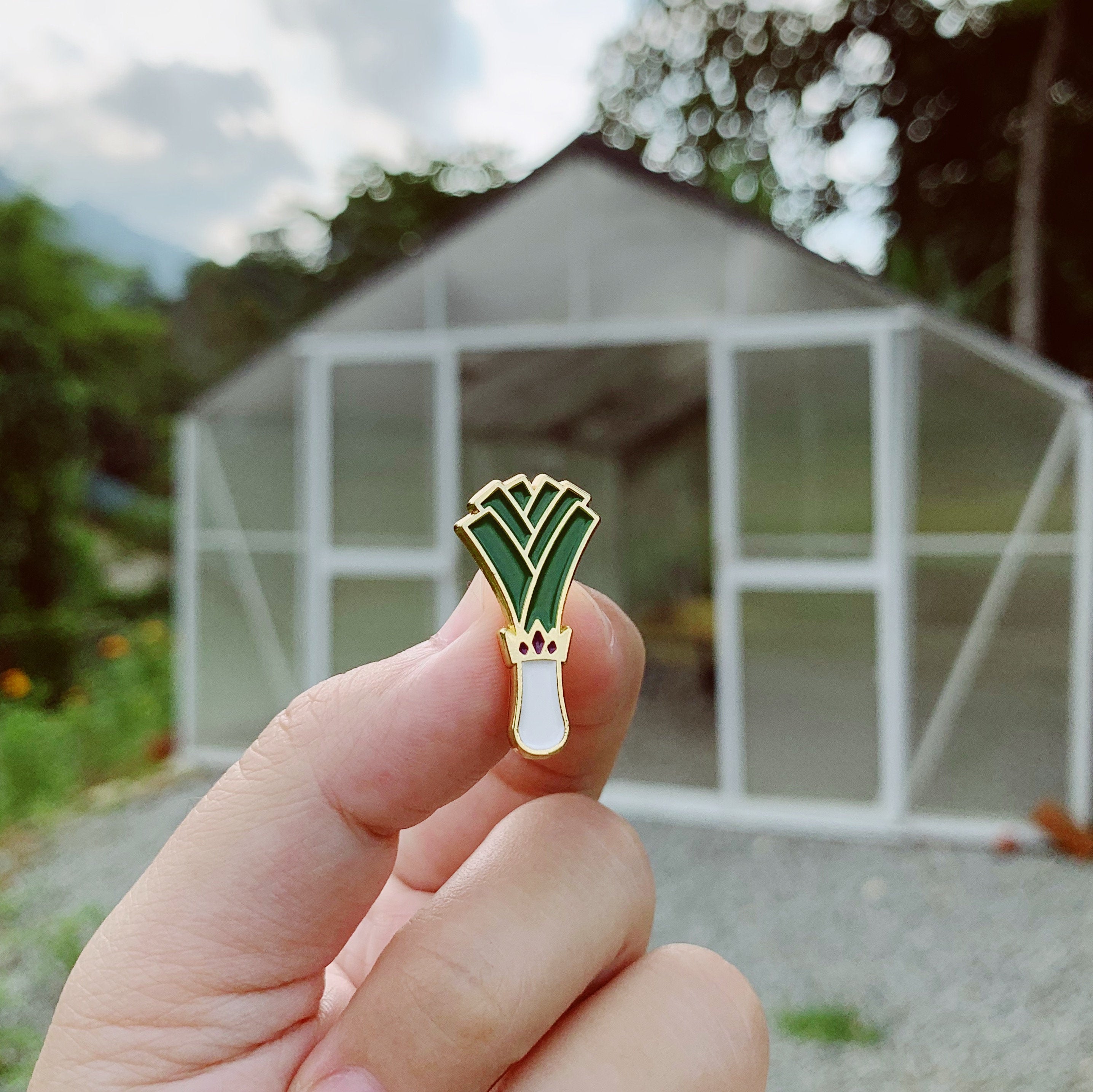 Leek King Enamel Pin
