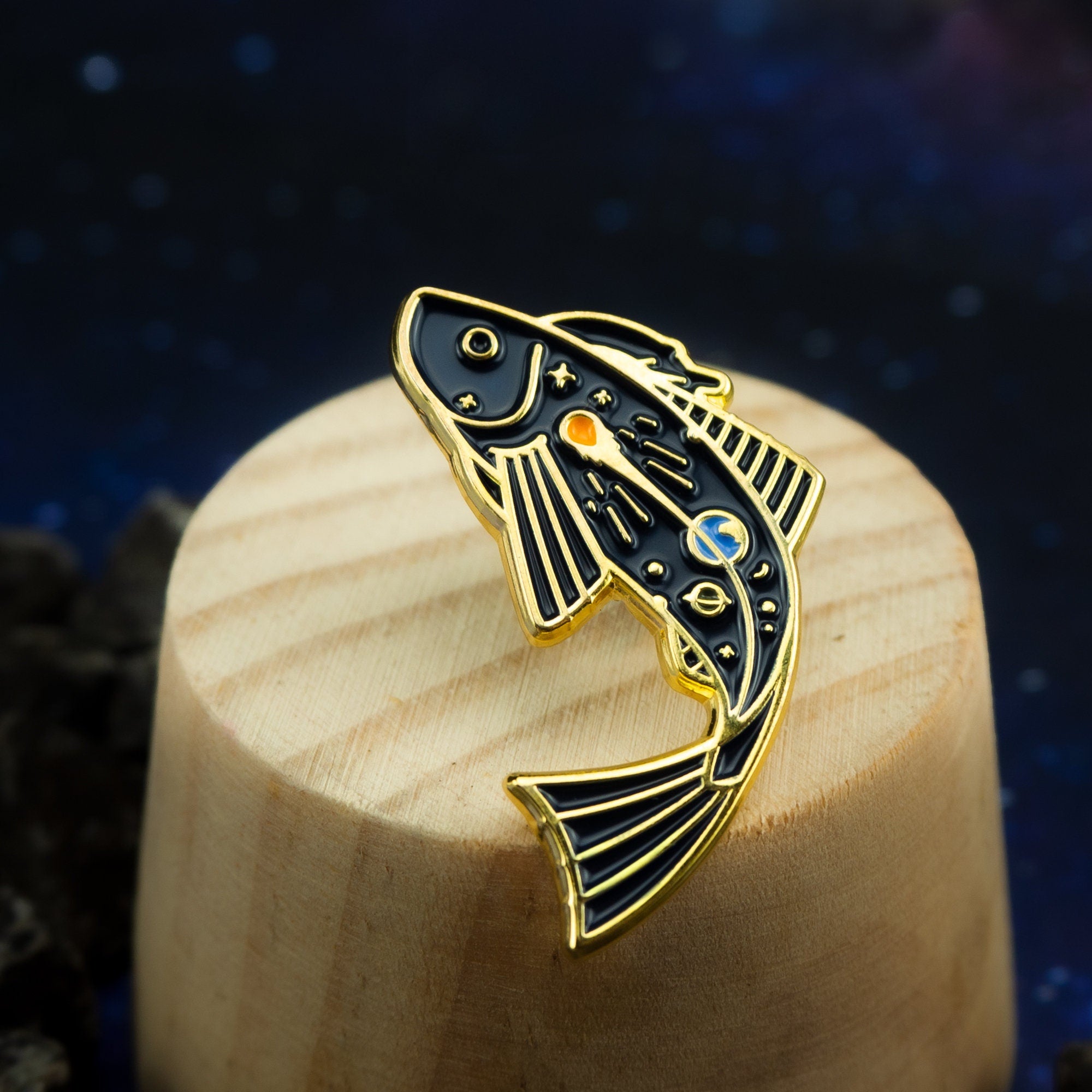 Space Trout Enamel Pin