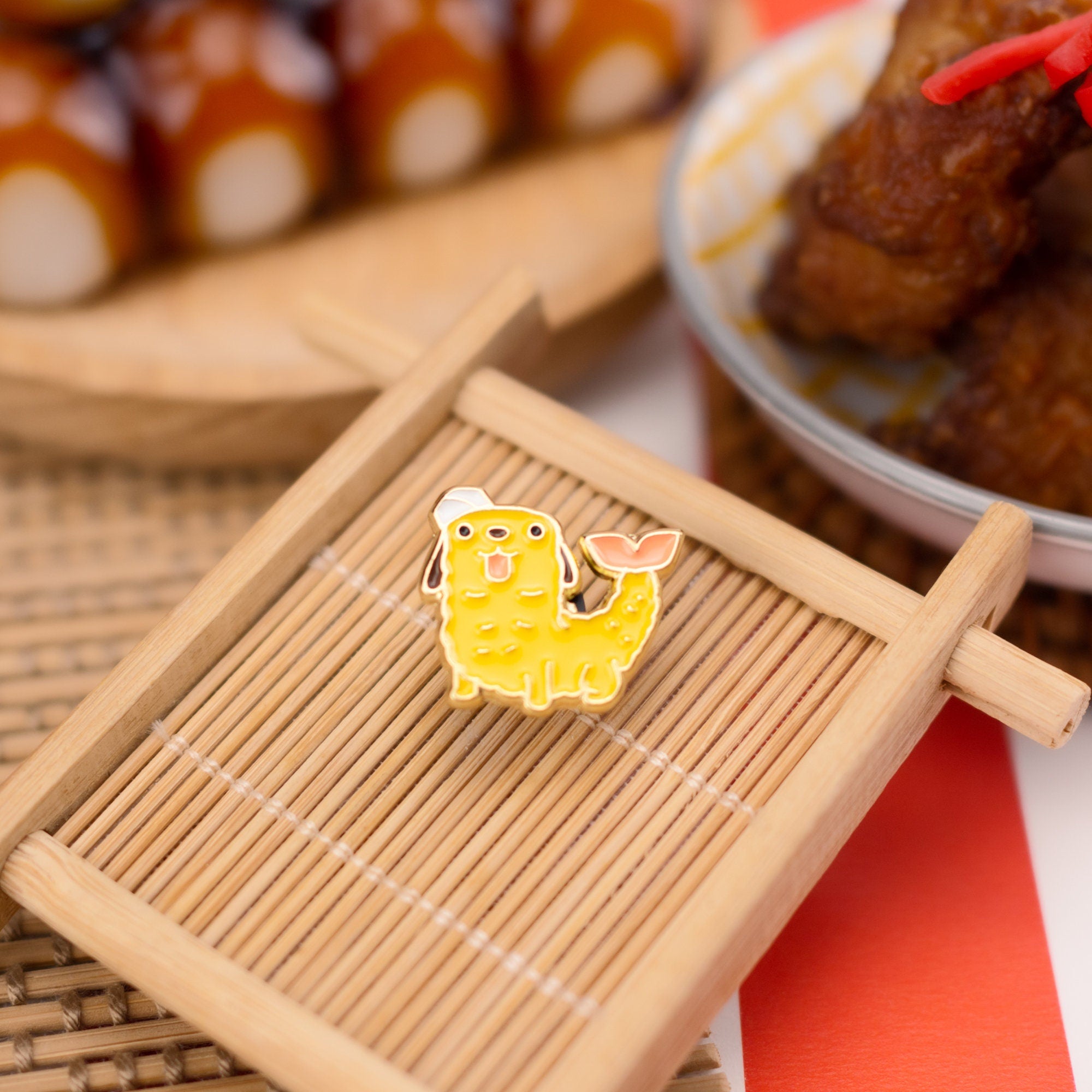 Shrimp Tempura Puppy Enamel Pin