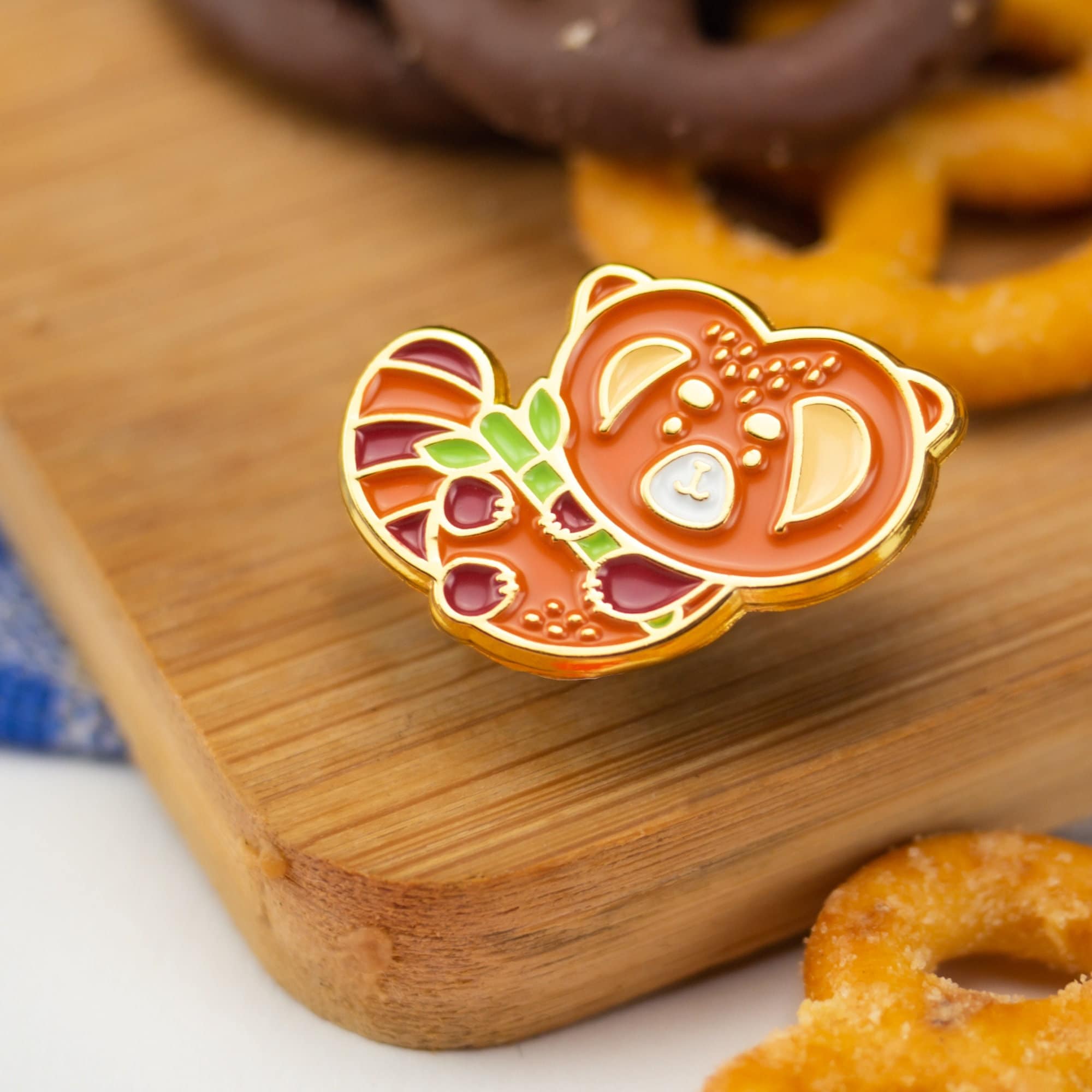 Red Panda Pretzel Enamel Pin